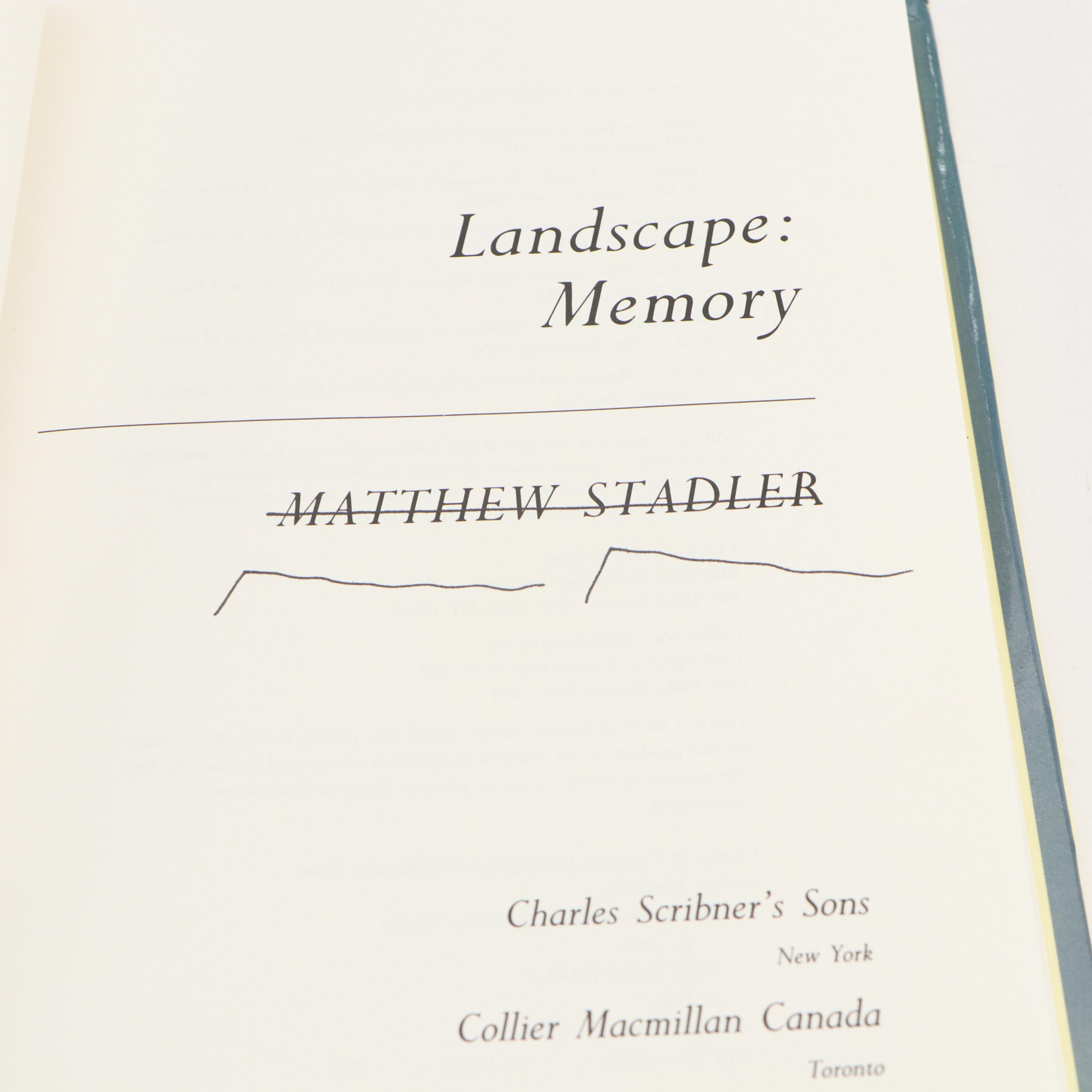 Signed First Edition "Allan Stein" by Matthew Stadler and More Books