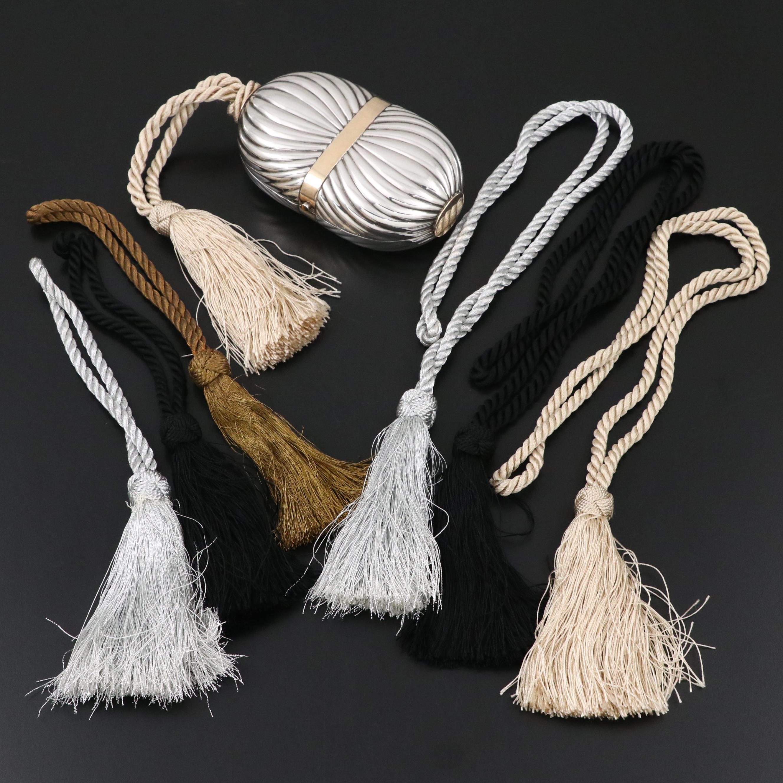 Vintage Gucci Galleria Sterling Silver 18K Gold Gemstone Minaudière with Box