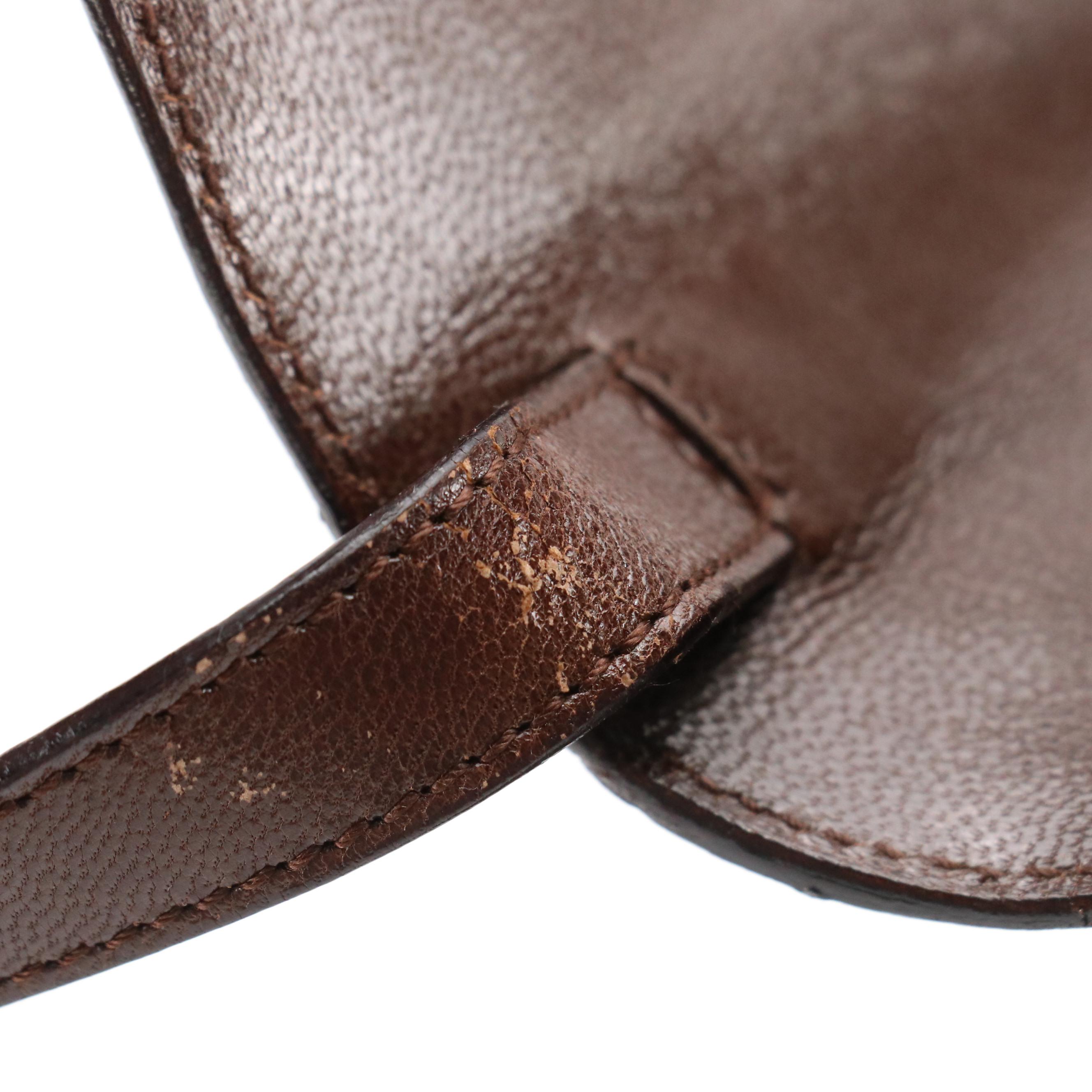 Gucci Full Flap G Closure Shoulder Bag in Dark Brown Leather