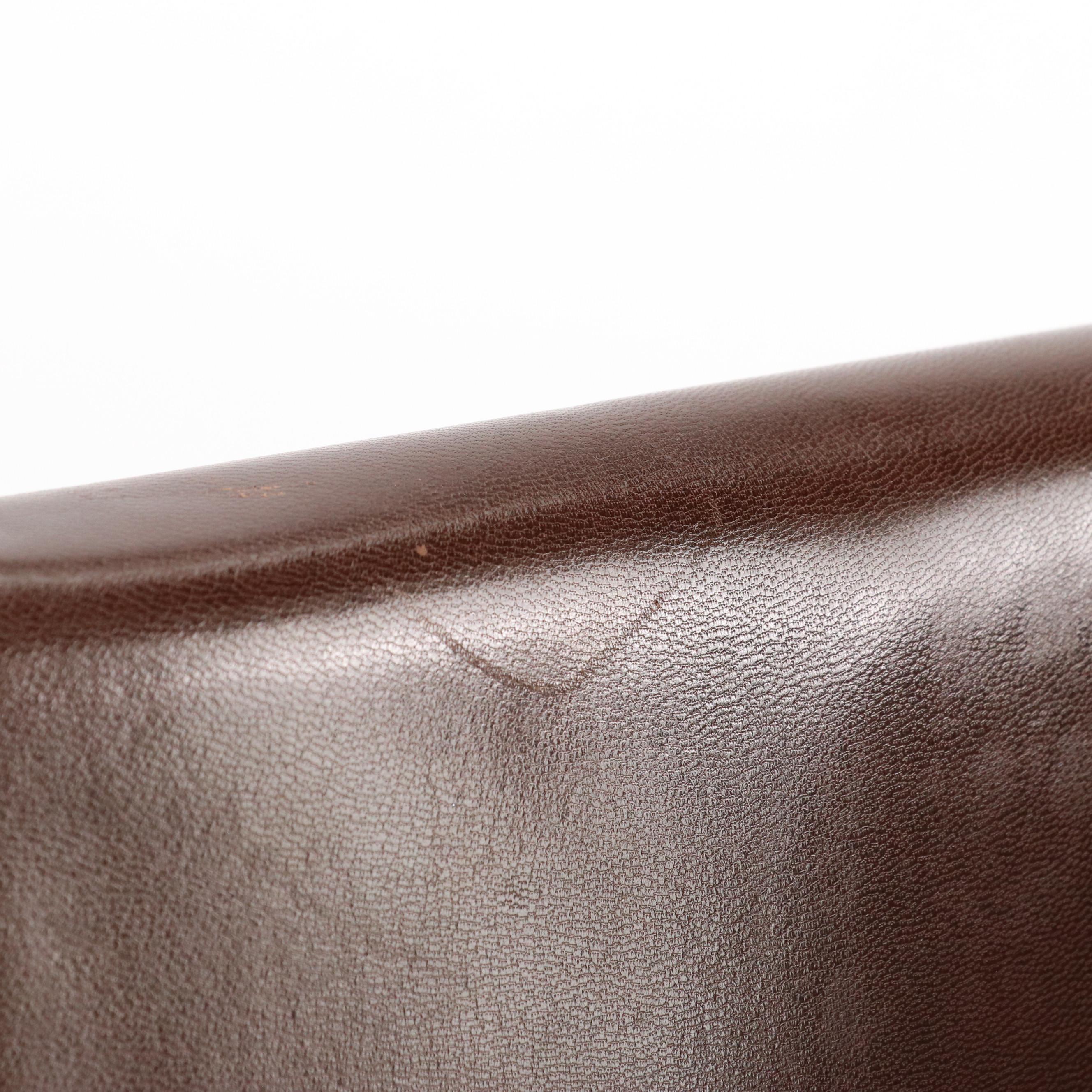 Gucci Full Flap G Closure Shoulder Bag in Dark Brown Leather