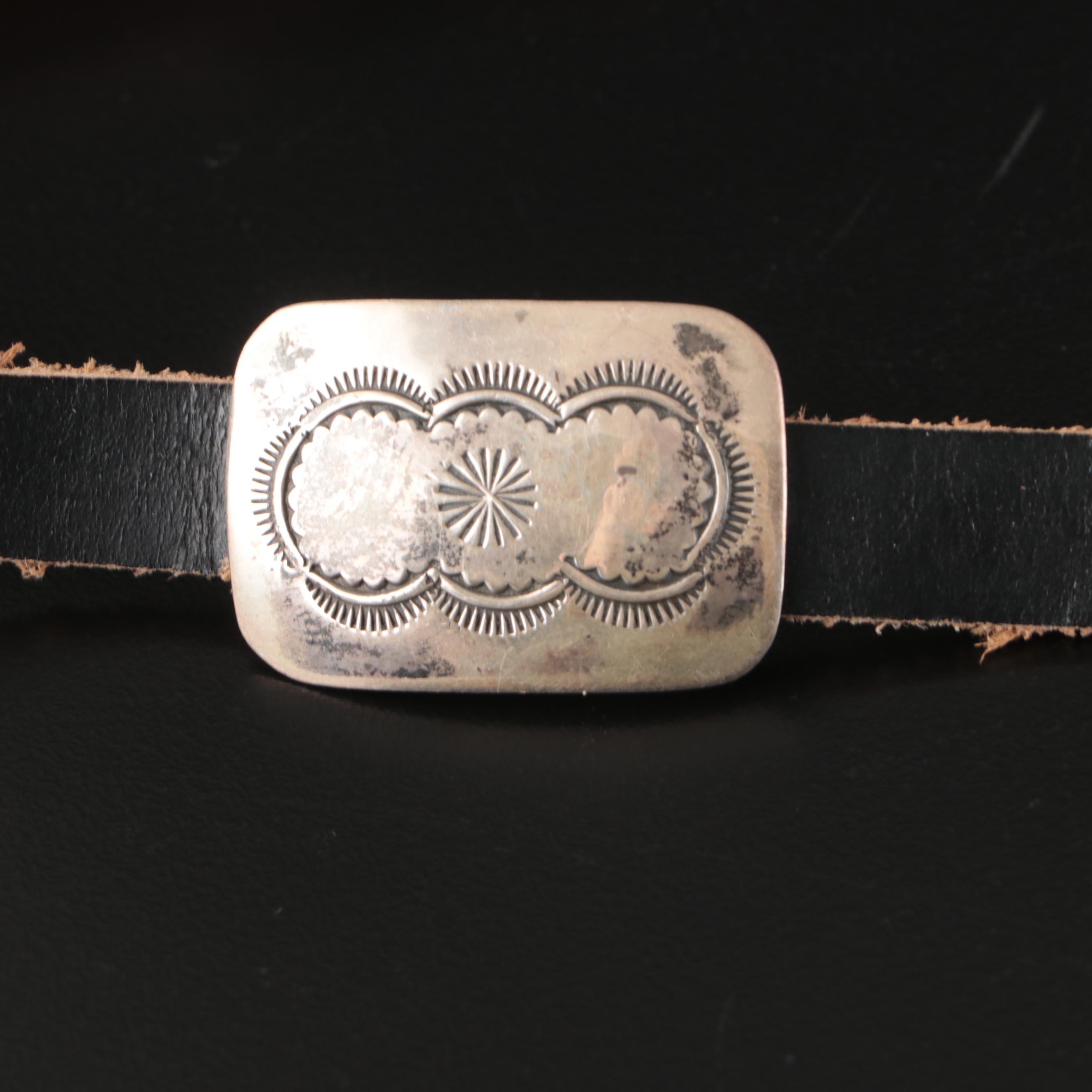 Navajo Diné Sterling Silver Turquoise Concho Belt