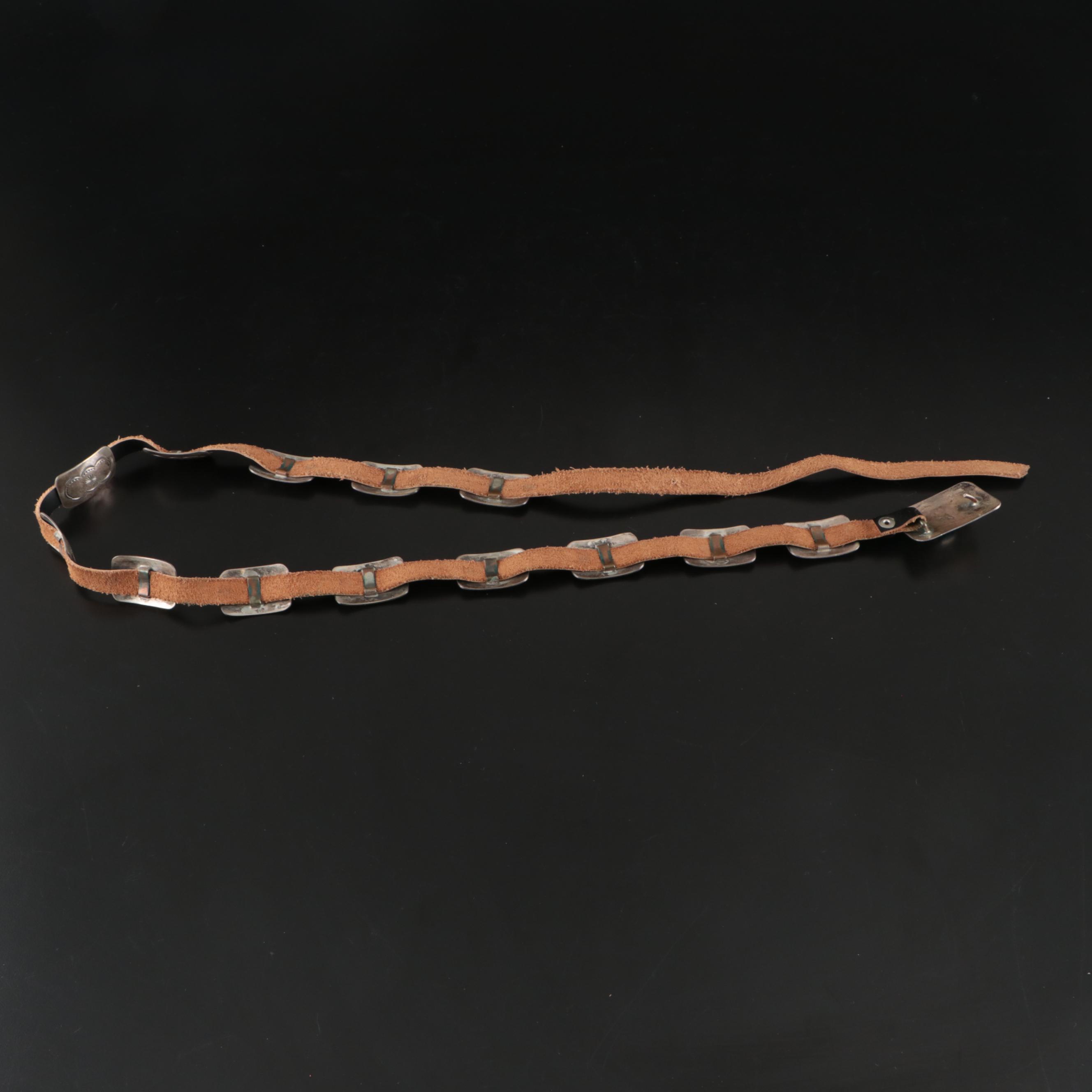 Navajo Diné Sterling Silver Turquoise Concho Belt