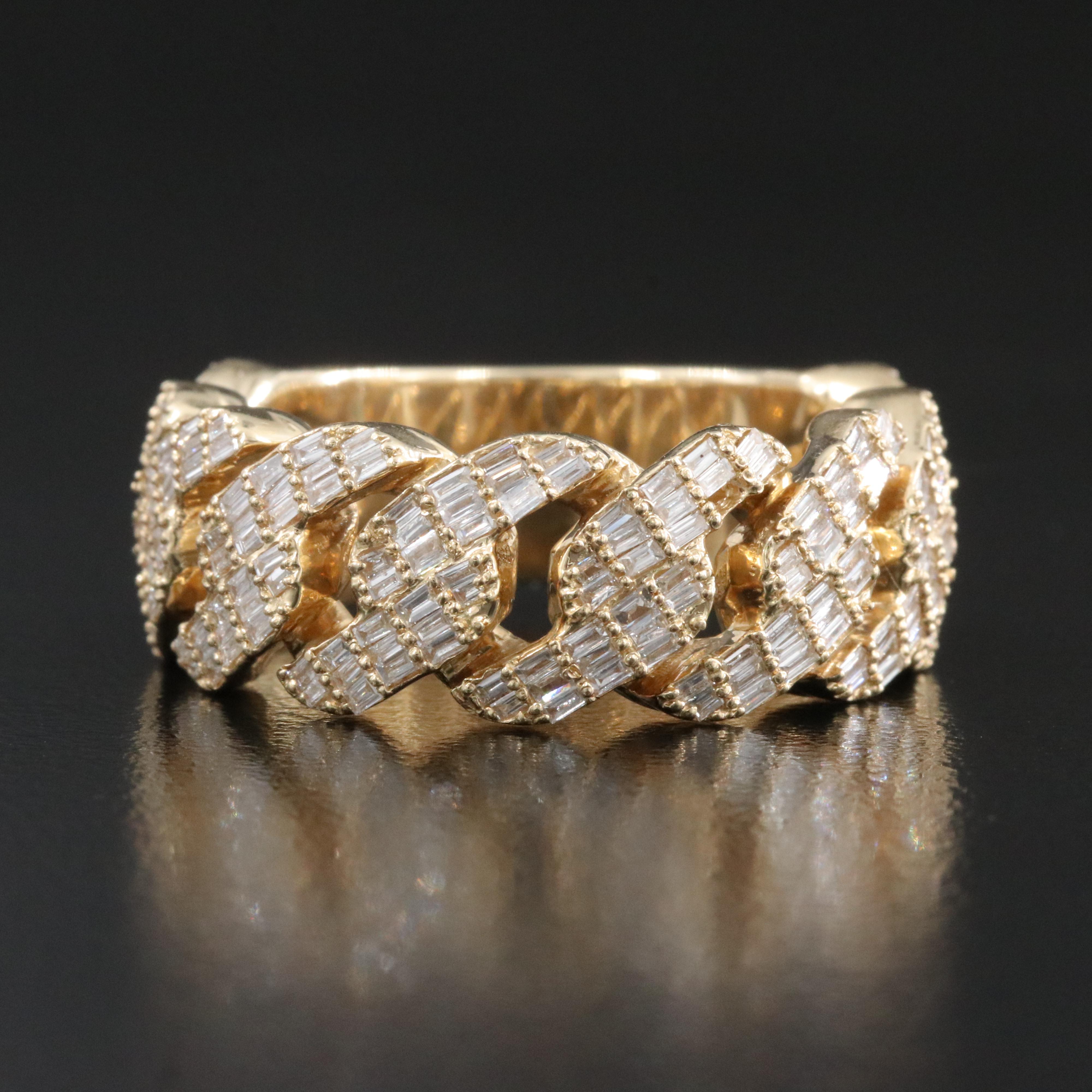 14K 1.43 CTW Diamond Curb Link Style Ring