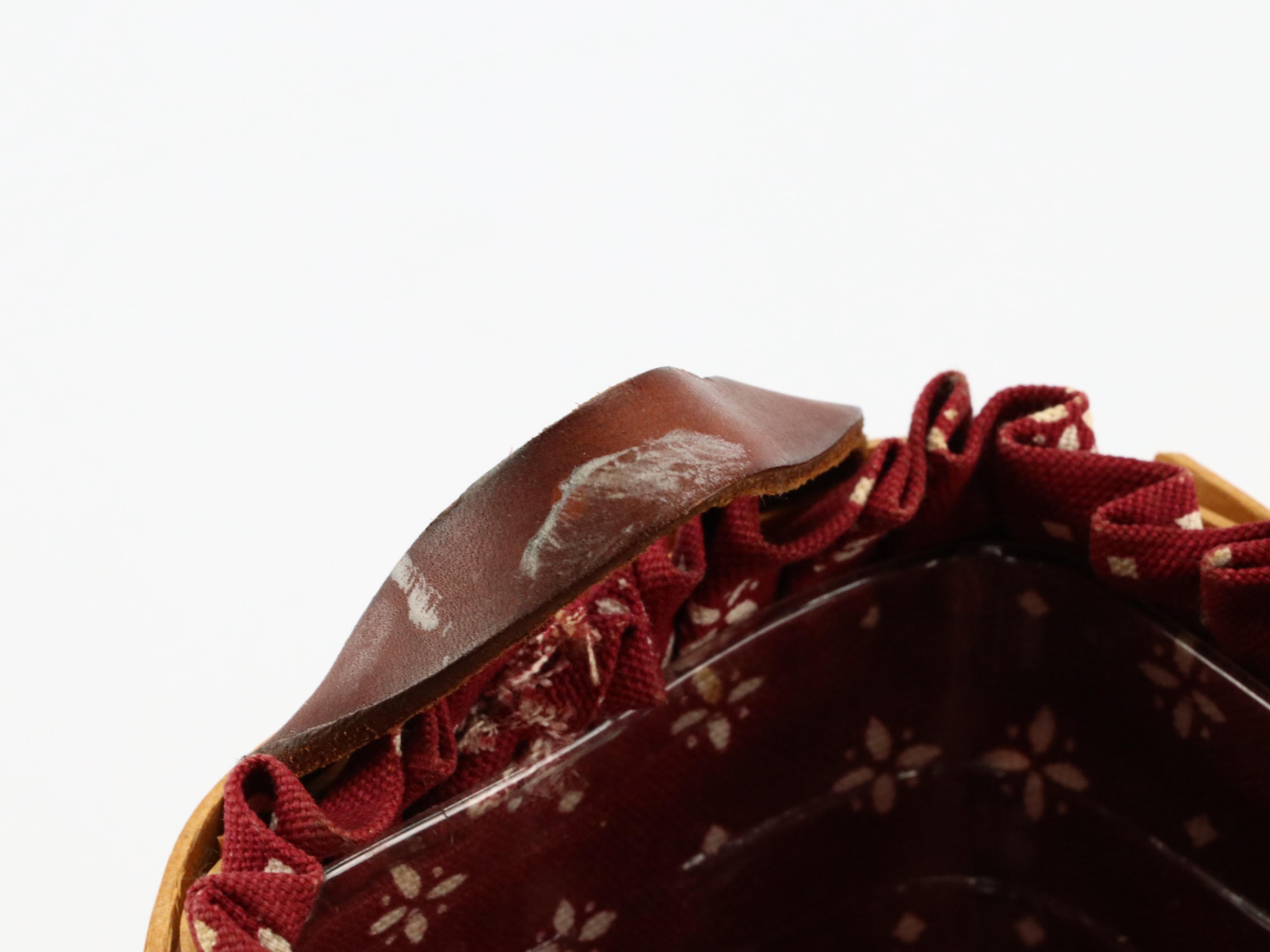 Longaberger Ceramic Pitcher and Woven Baskets with Singer Box and Footstool