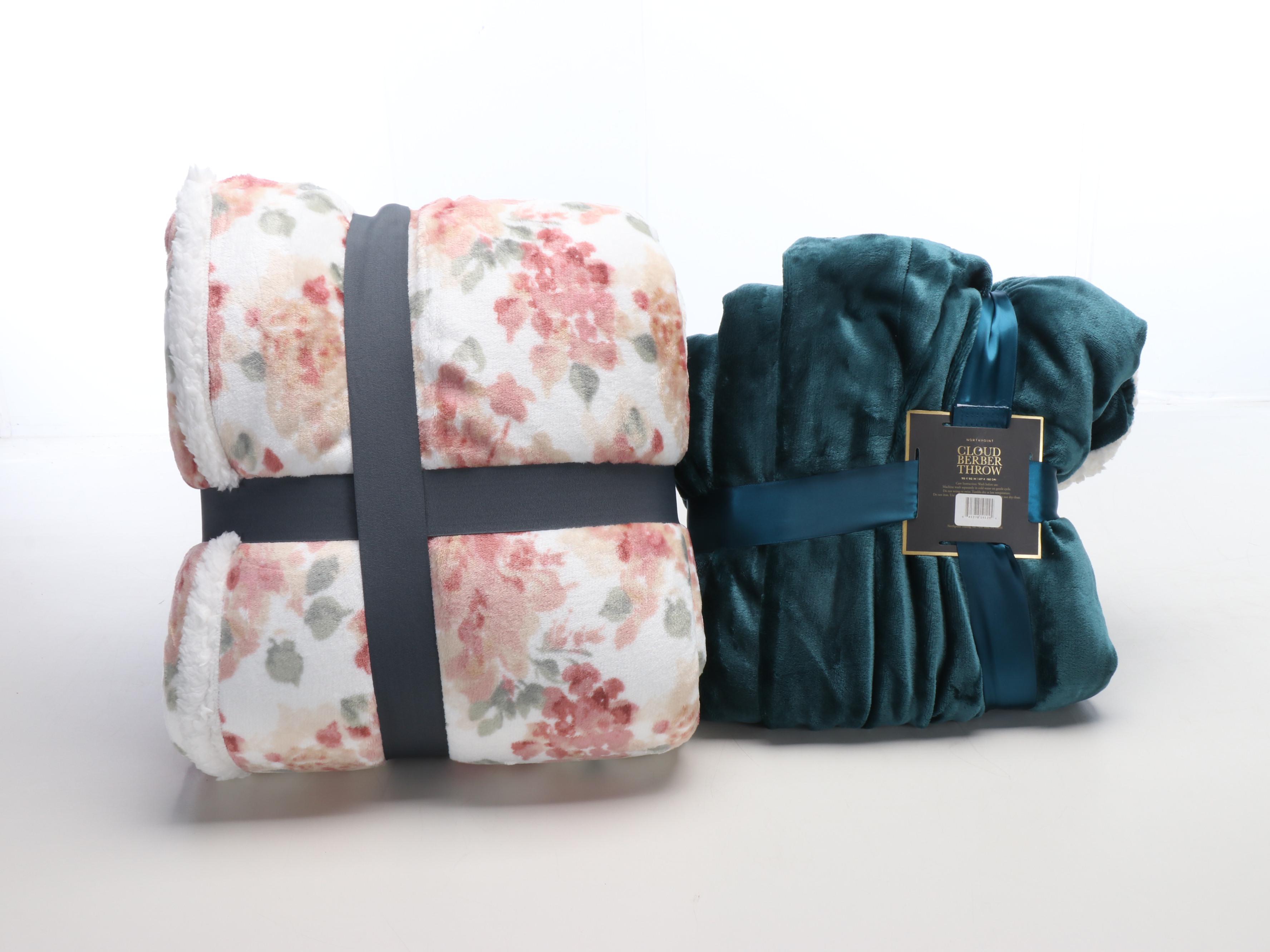 Berkshire Reversible King Blanket and Northpoint Cloud Berber Throw