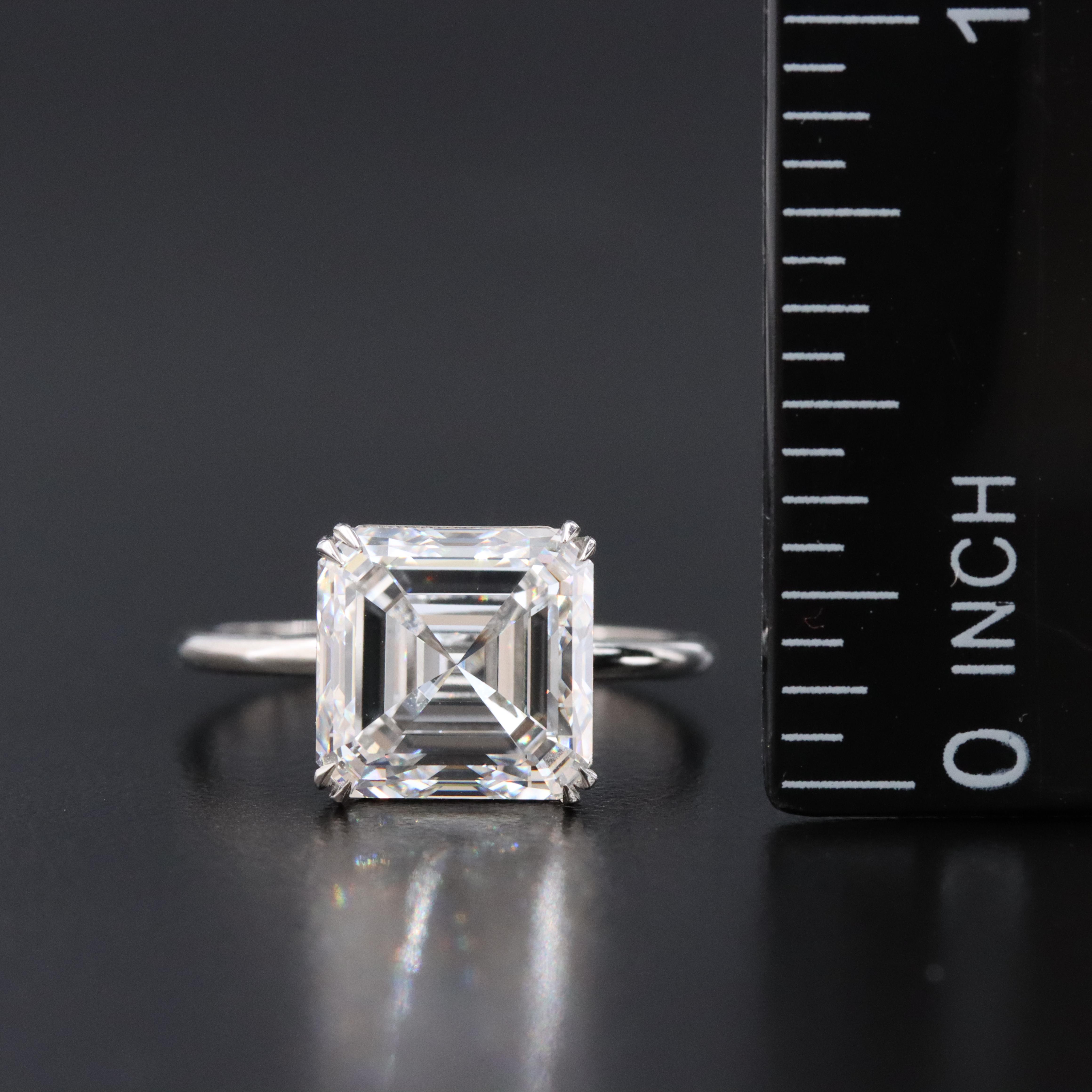 Platinum 5.29 CT Lab Grown Diamond Solitaire Ring with IGI Report
