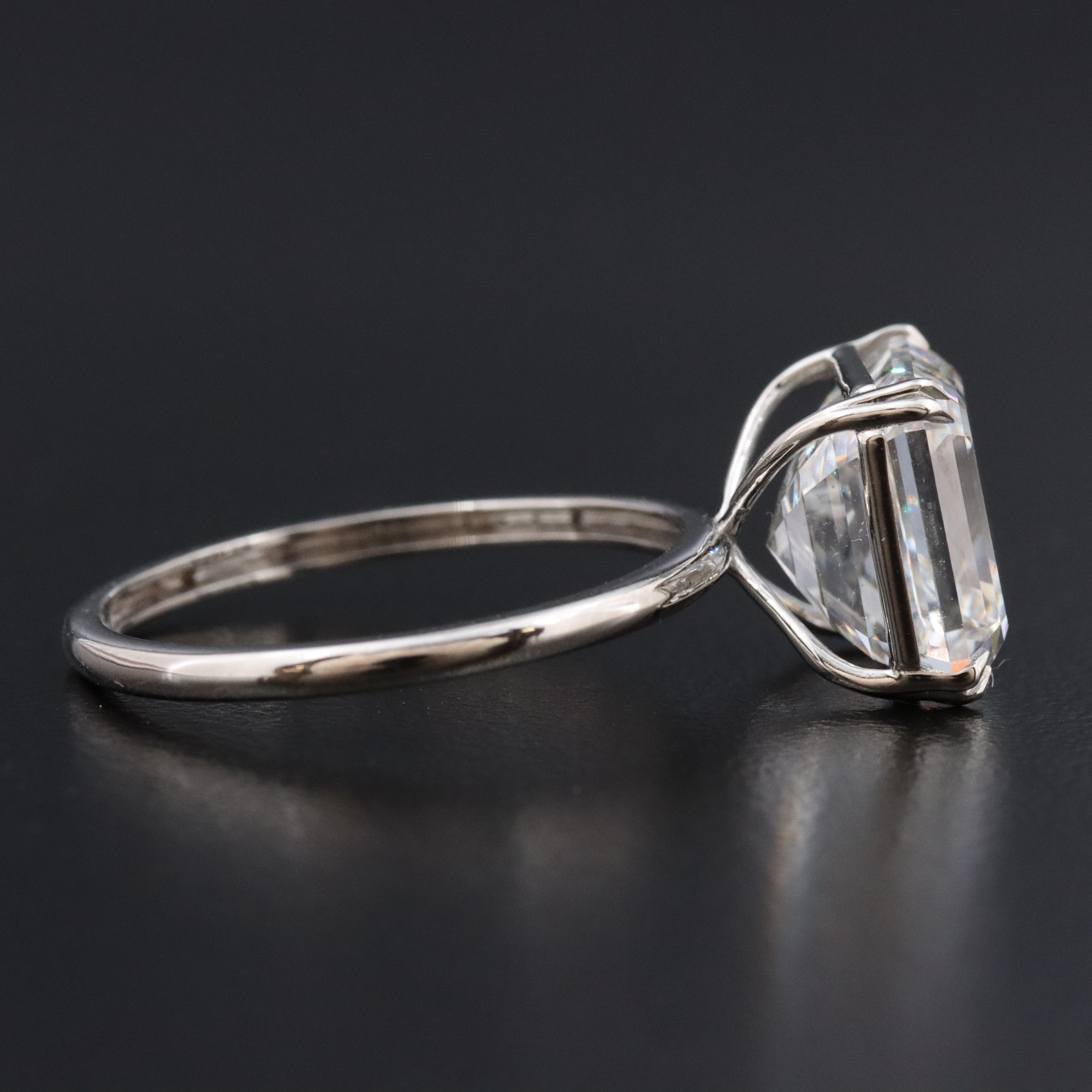 Platinum 5.29 CT Lab Grown Diamond Solitaire Ring with IGI Report