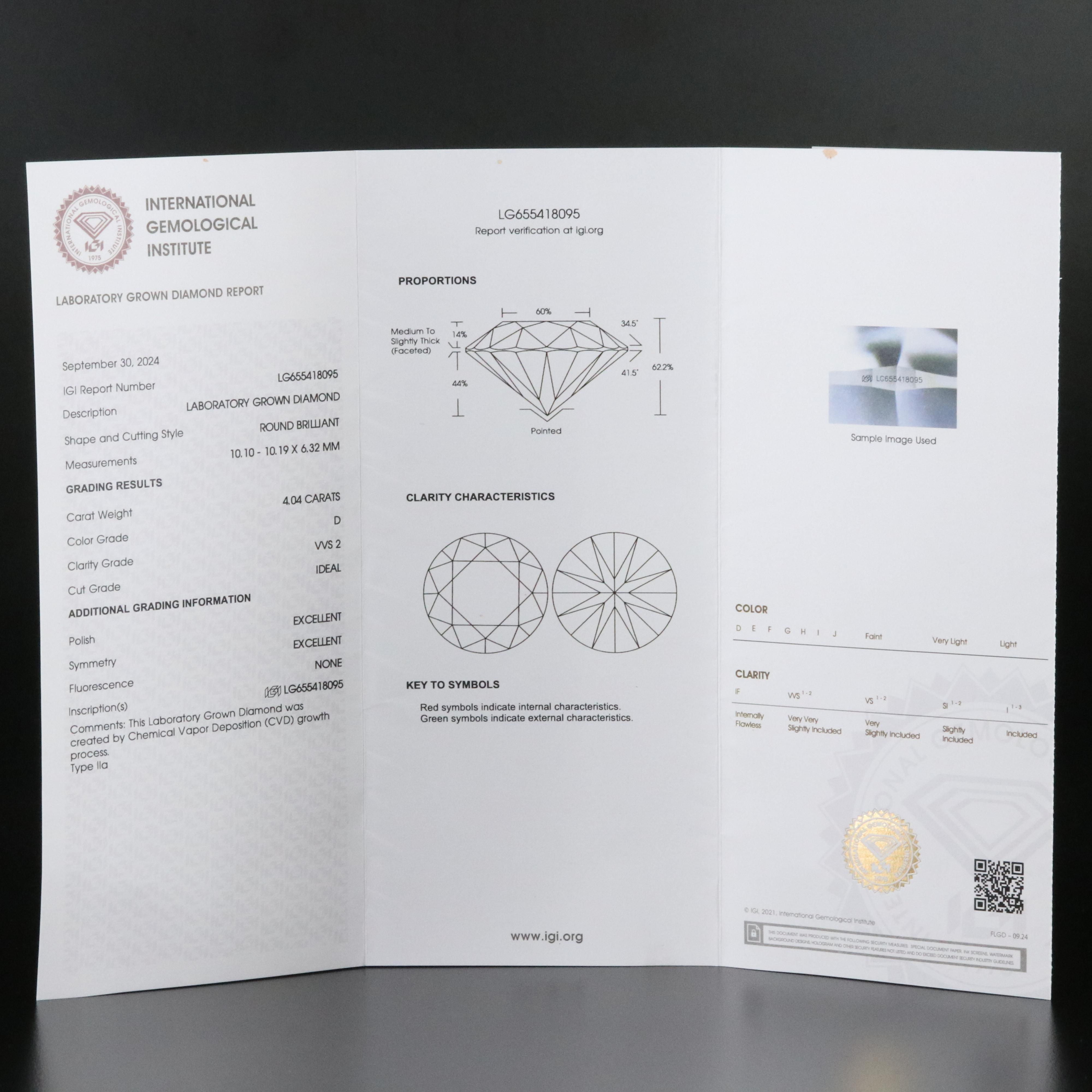 14K 4.32 CTW Lab Grown Diamond Ring with IGI Report