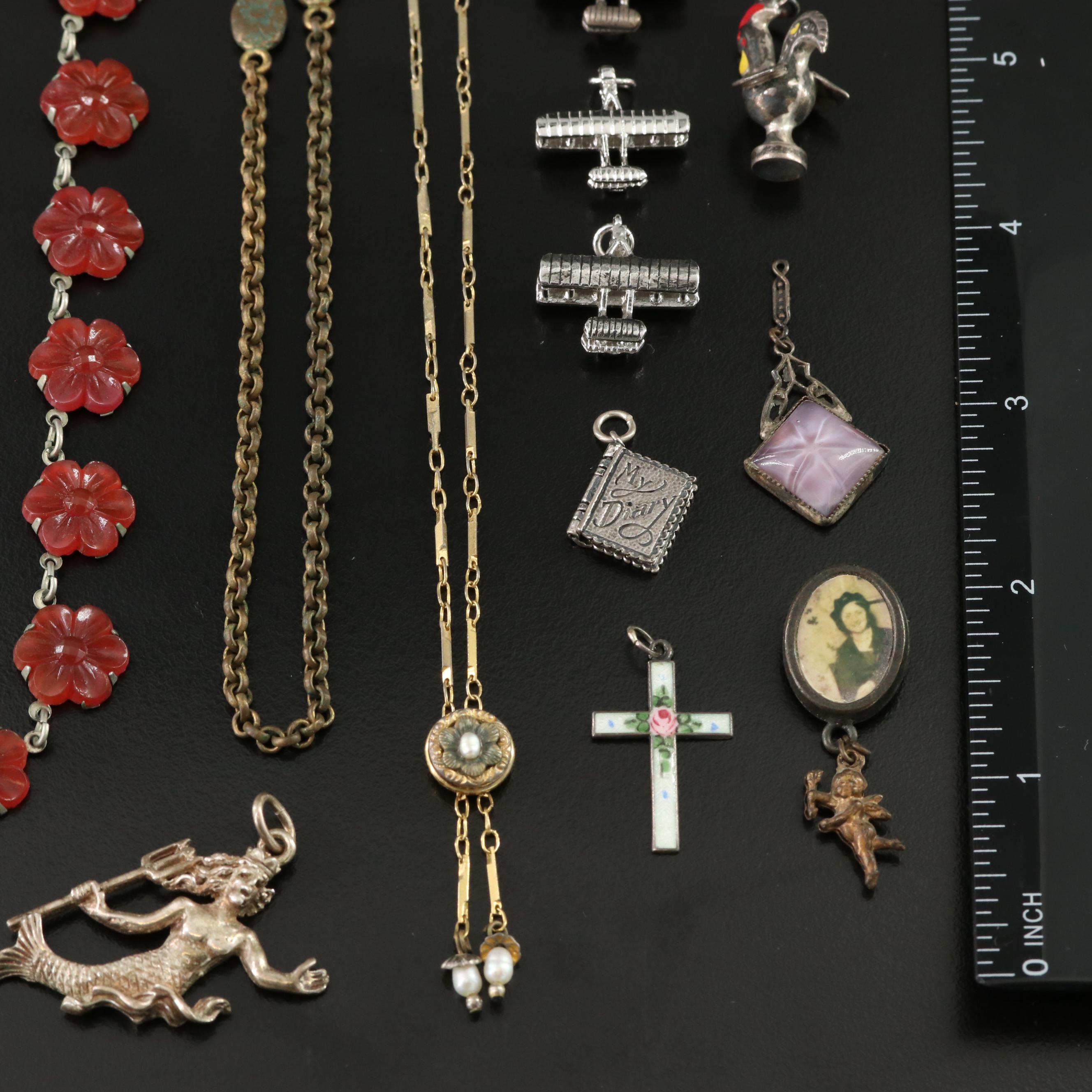 Antique and Vintage Jewelry Collection Including Sterling and Mother-of-Pearl