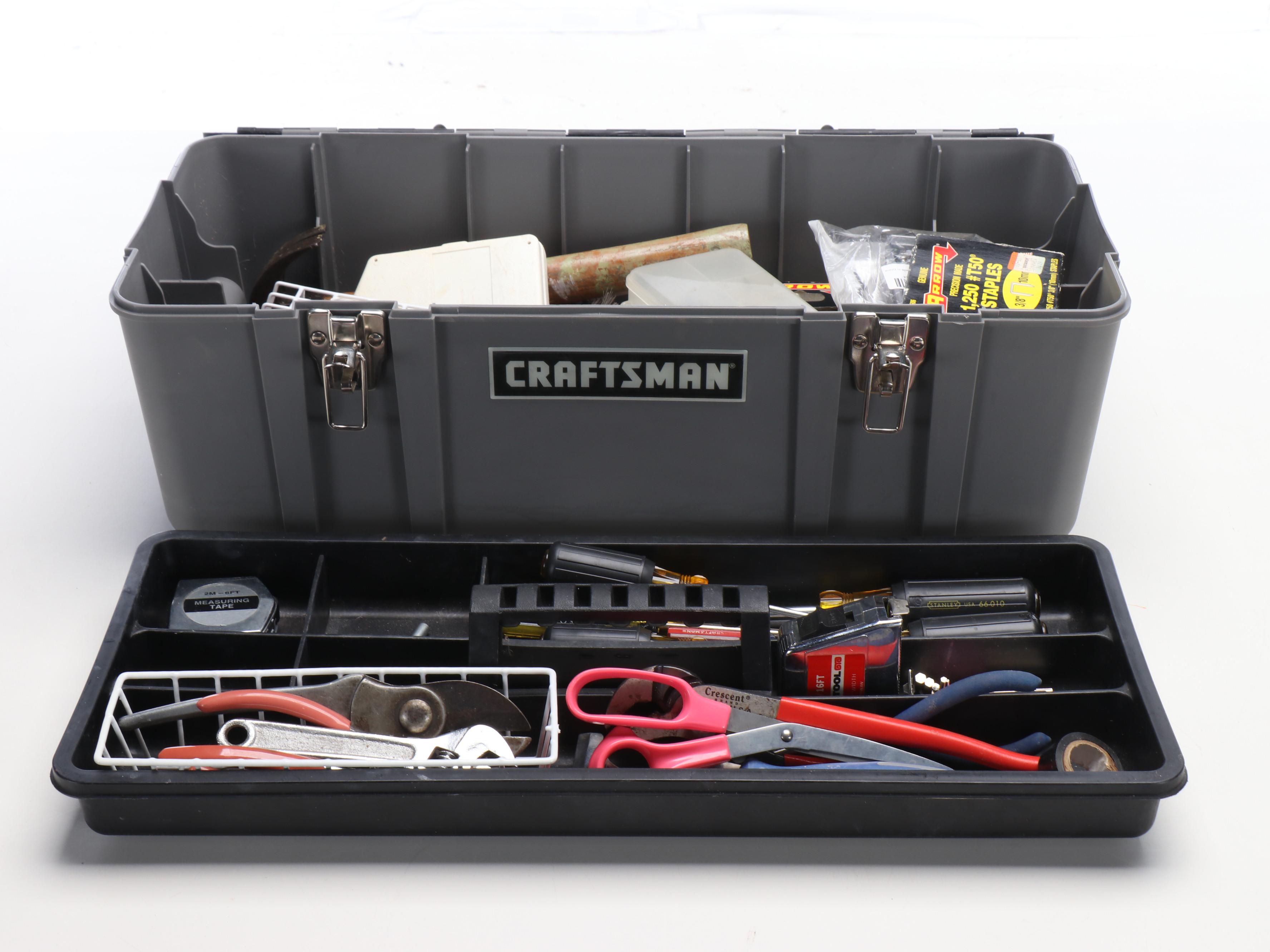 Craftsman Tool Box with Screwdrivers, Drill Bits, Bungee Cords and More