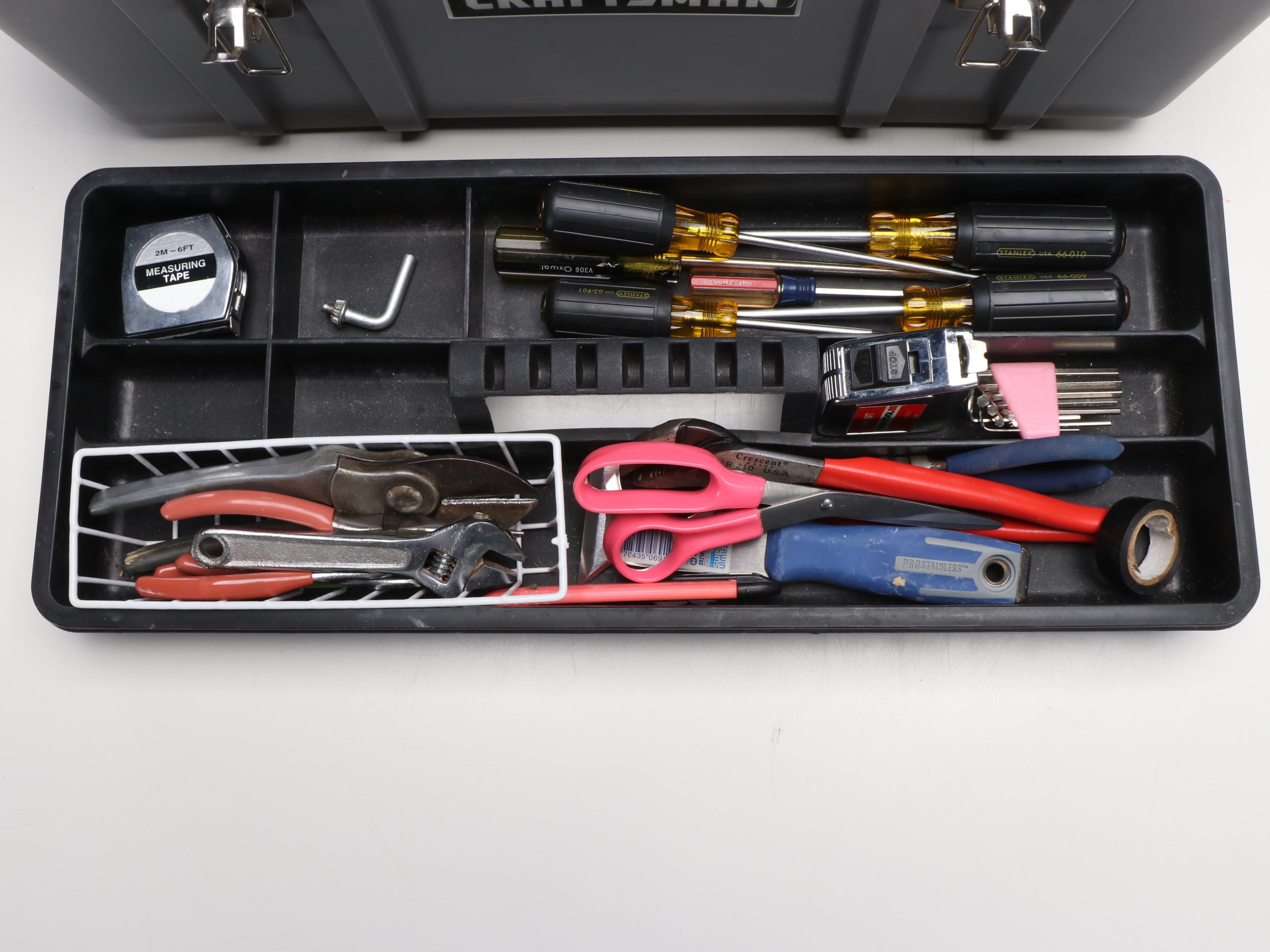 Craftsman Tool Box with Screwdrivers, Drill Bits, Bungee Cords and More