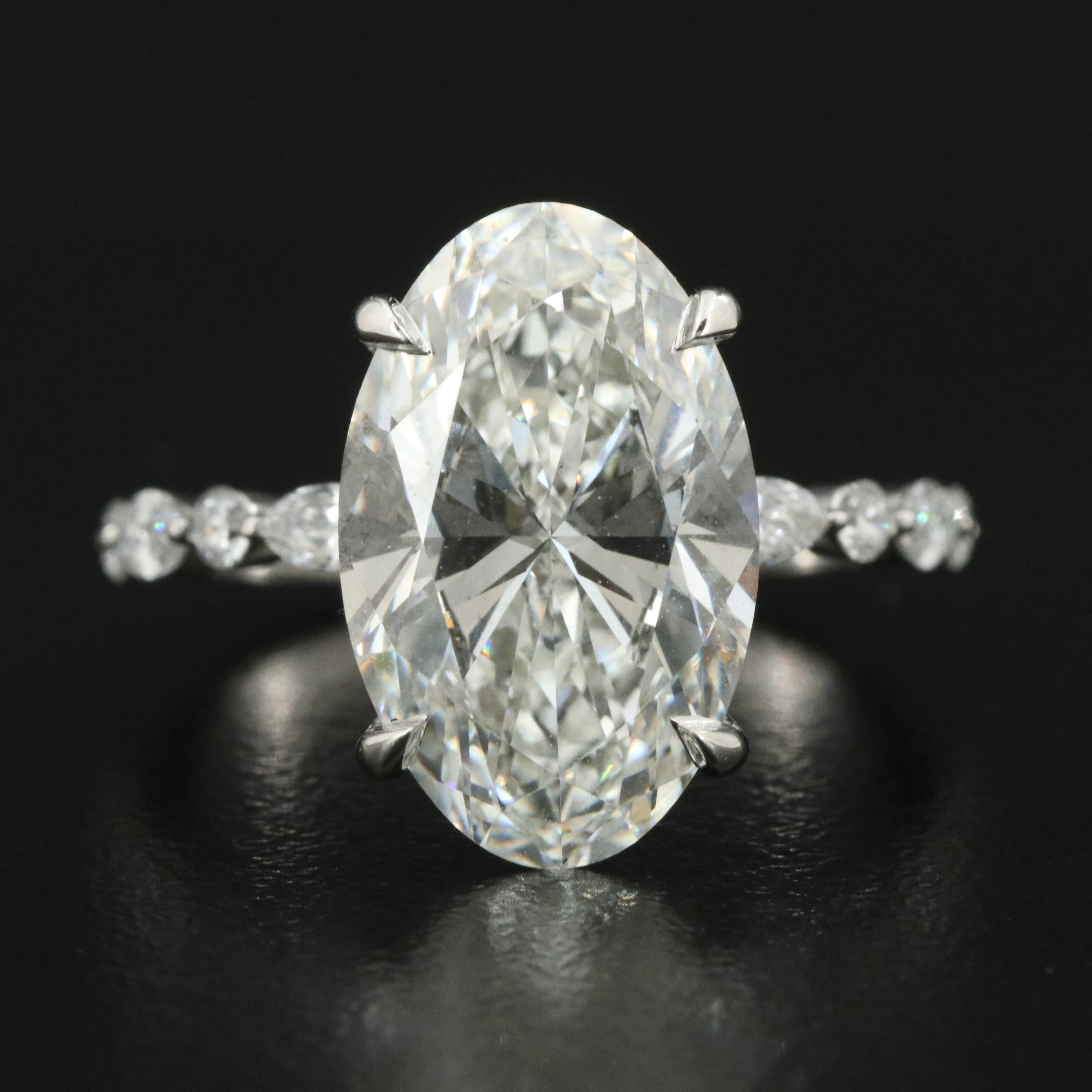 Platinum 5.88 CTW Lab Grown Diamond Ring with IGI Report