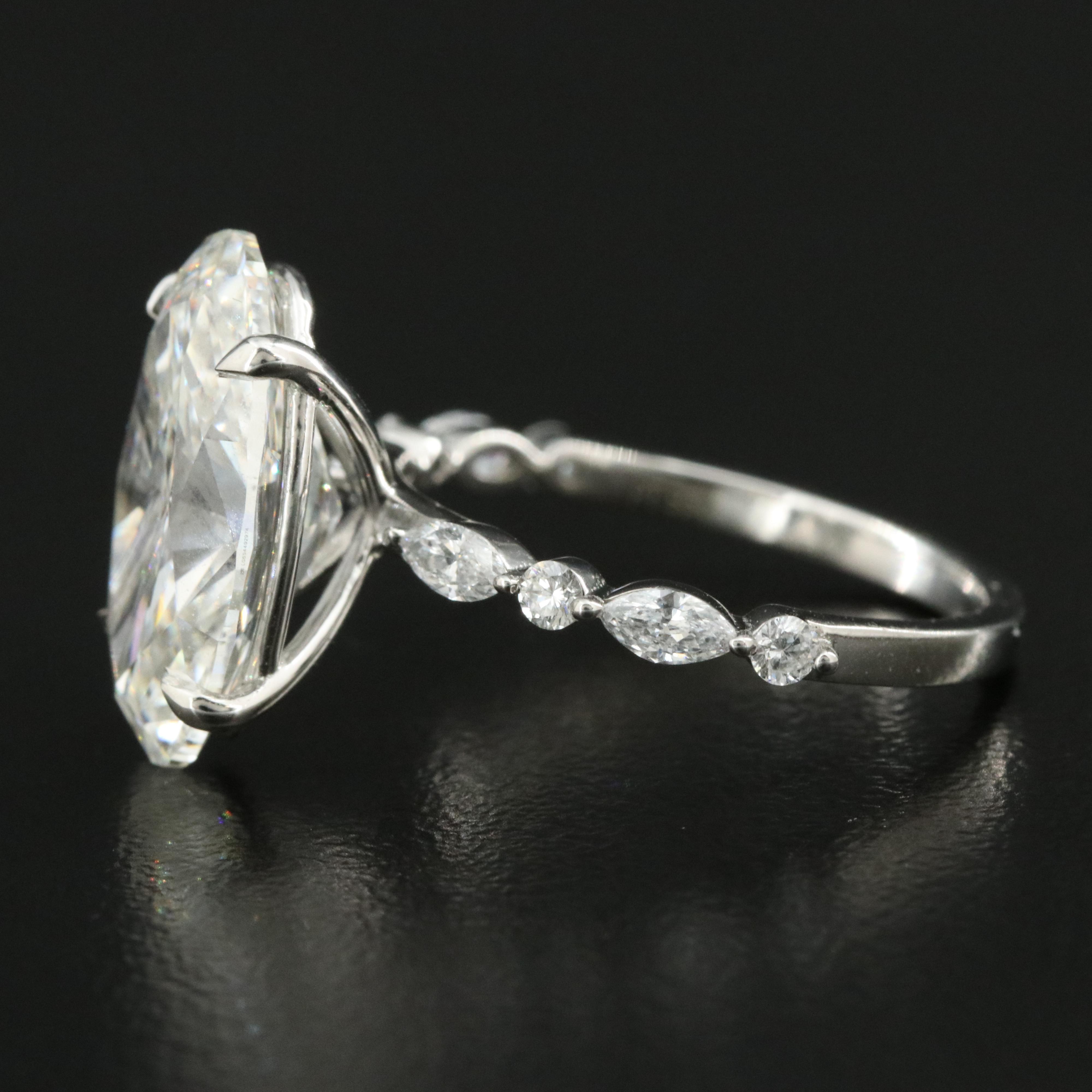 Platinum 5.88 CTW Lab Grown Diamond Ring with IGI Report