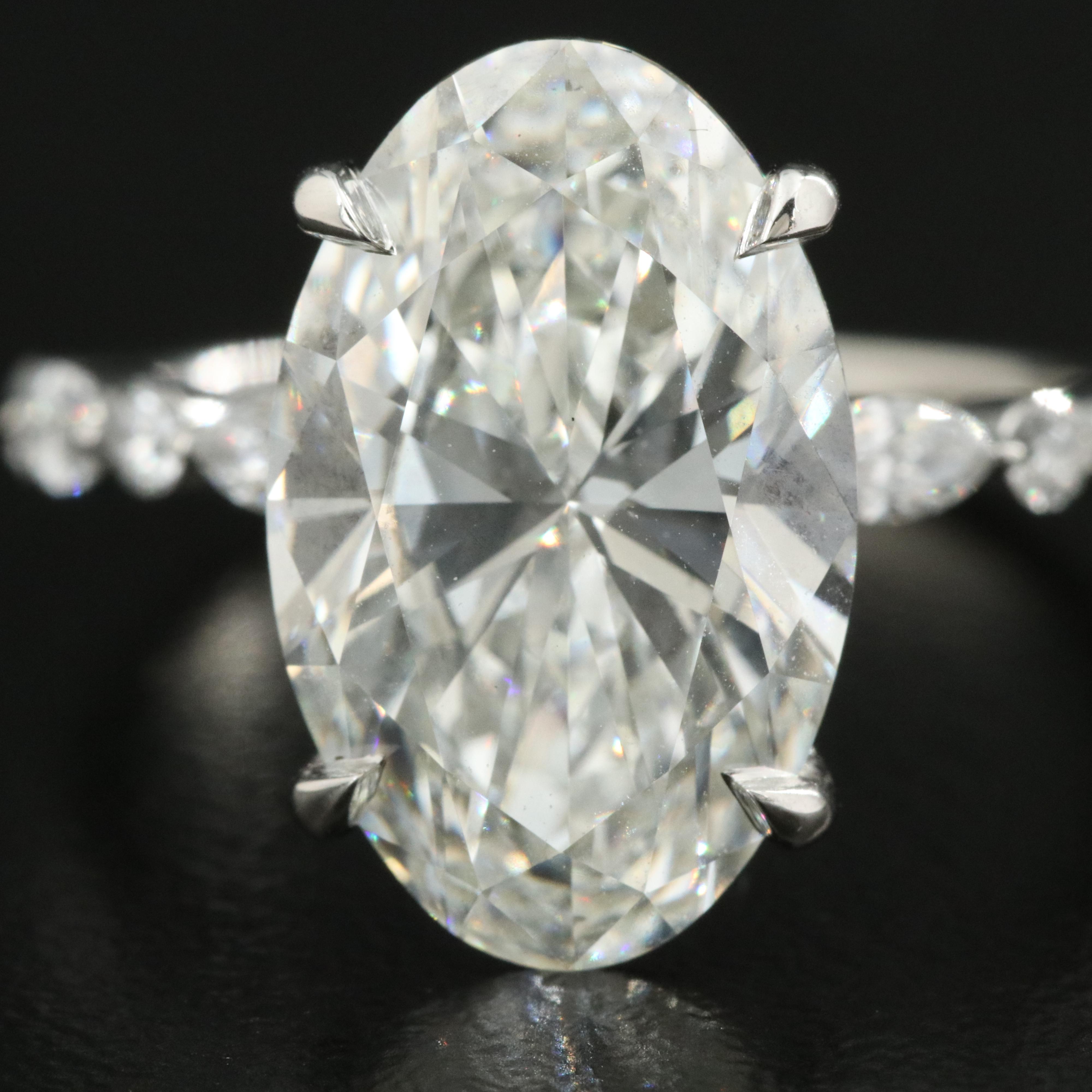 Platinum 5.88 CTW Lab Grown Diamond Ring with IGI Report