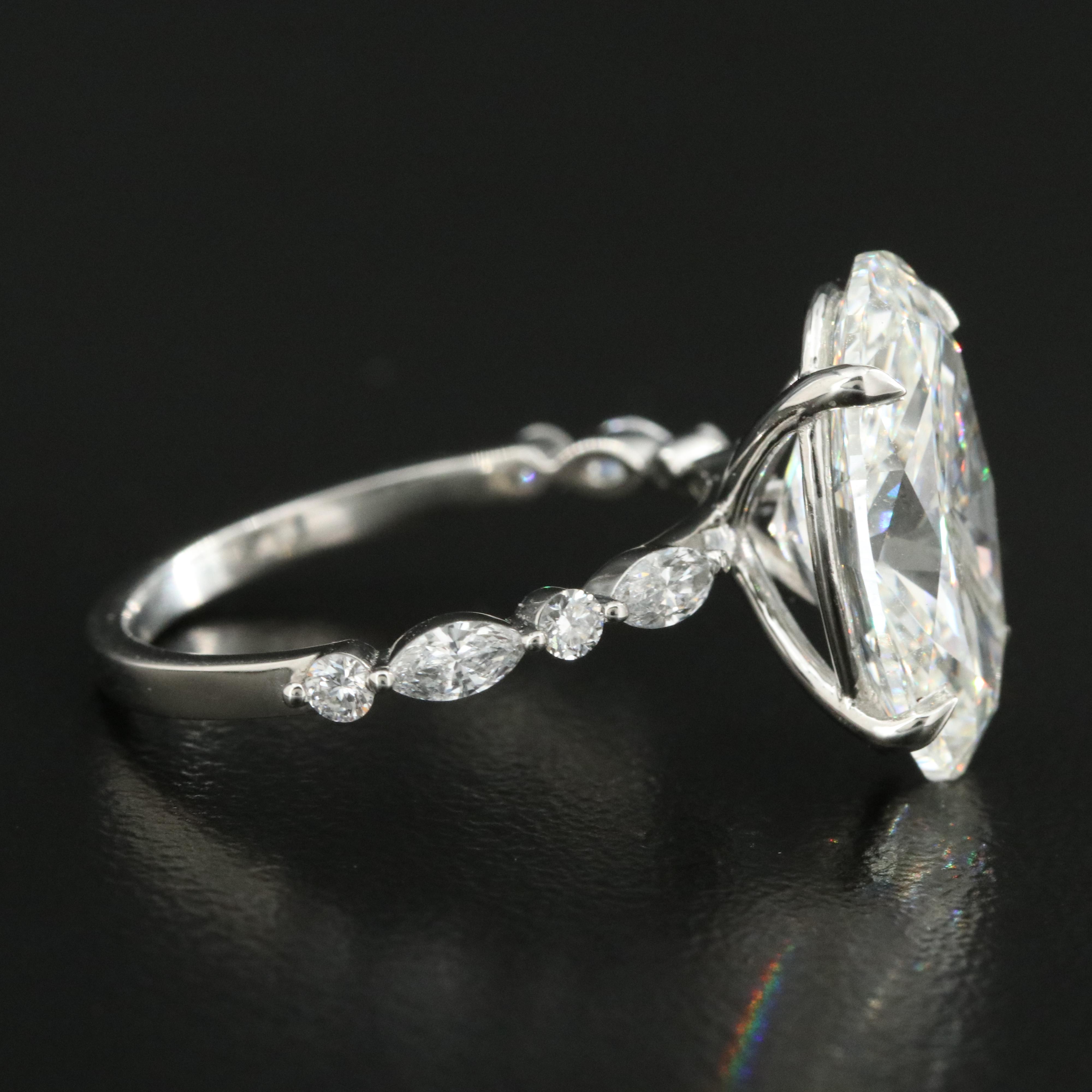Platinum 5.88 CTW Lab Grown Diamond Ring with IGI Report