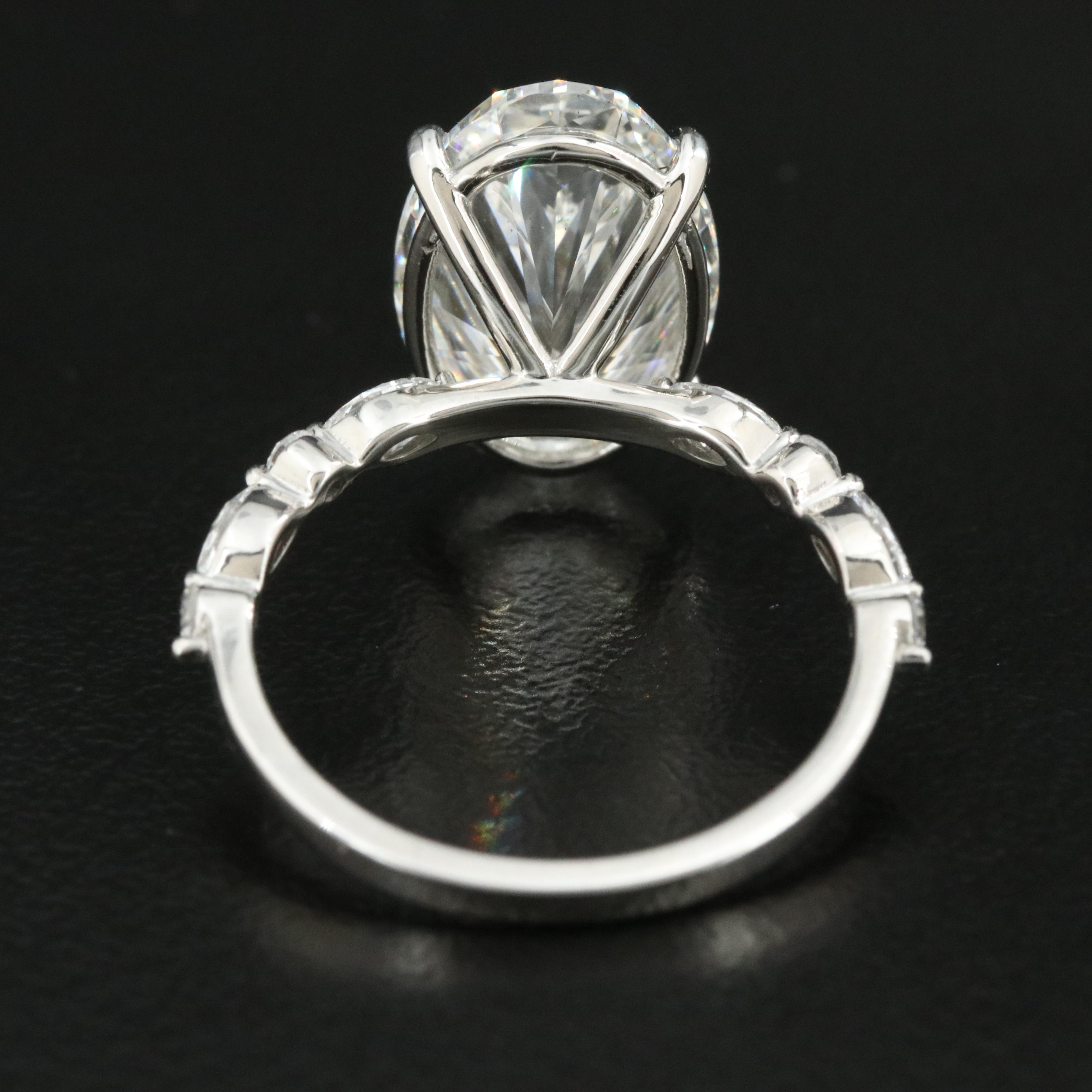 Platinum 5.88 CTW Lab Grown Diamond Ring with IGI Report
