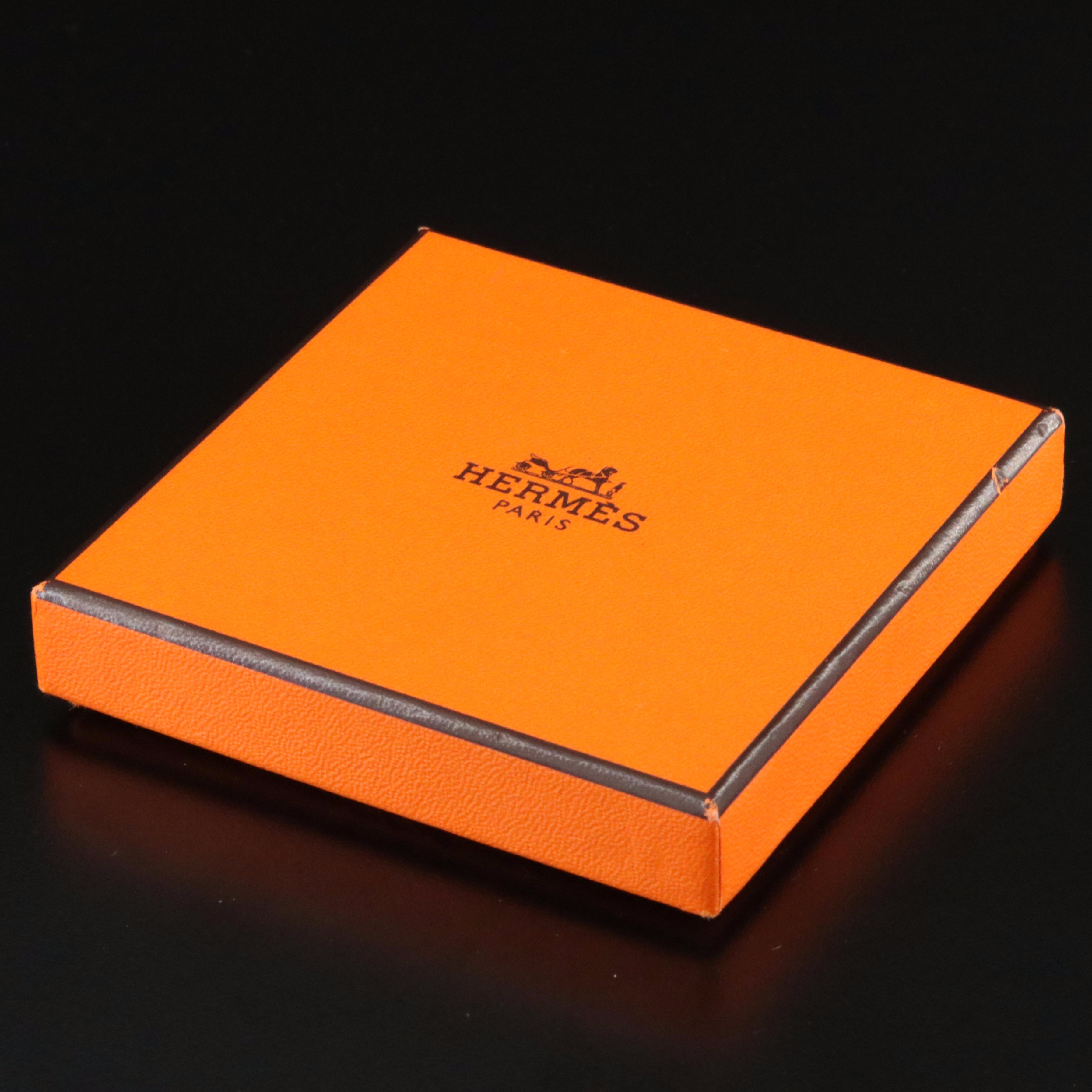 Hermès Cube d'H Necklace in Orange Enamel