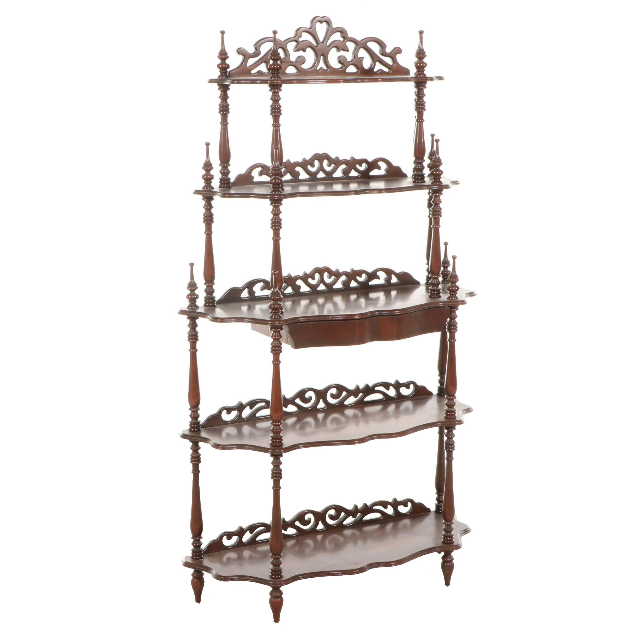 Victorian Walnut Étagère Shelf, Late 19th/ Early 20th Century