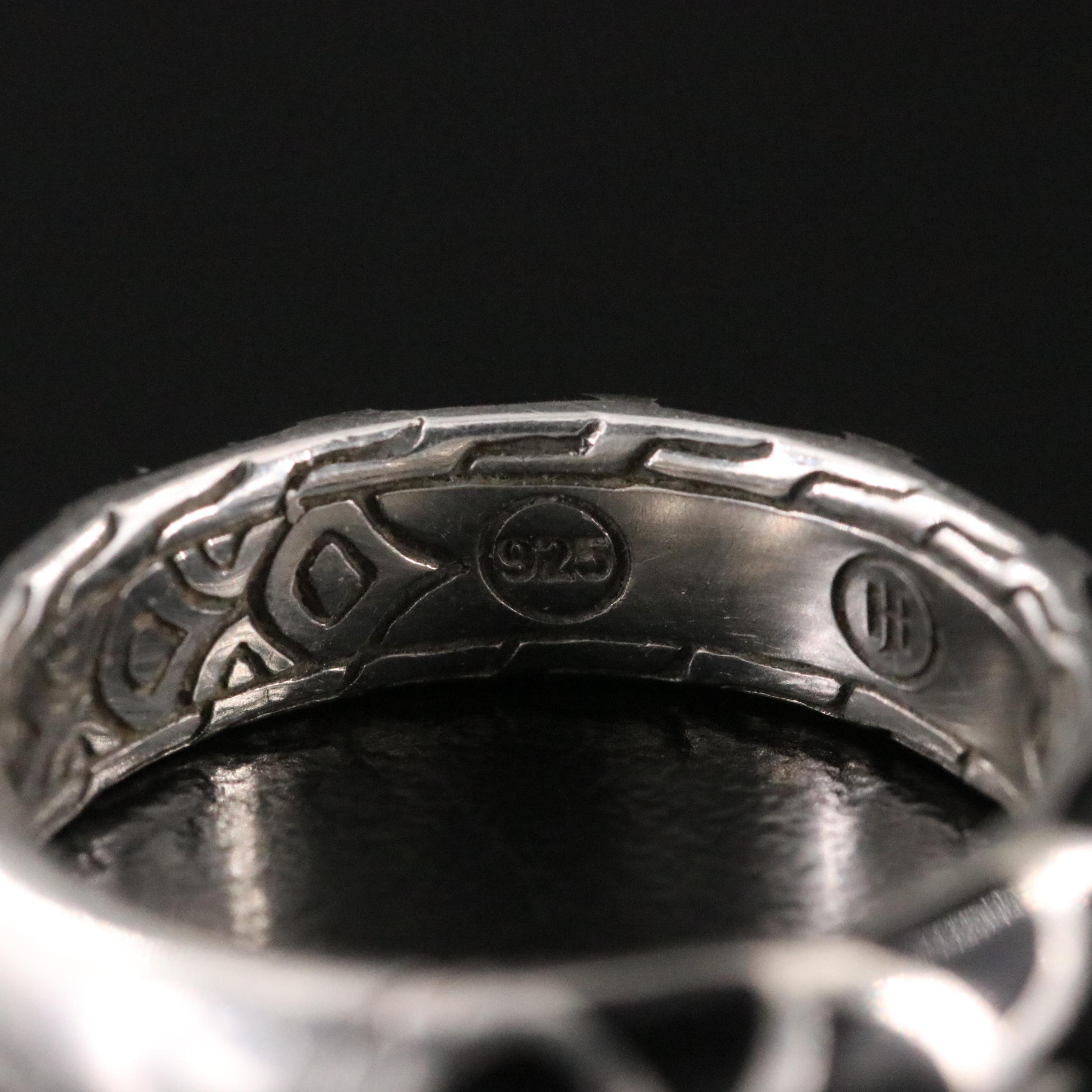 John Hardy Naga Sterling and Black Enamel Ring