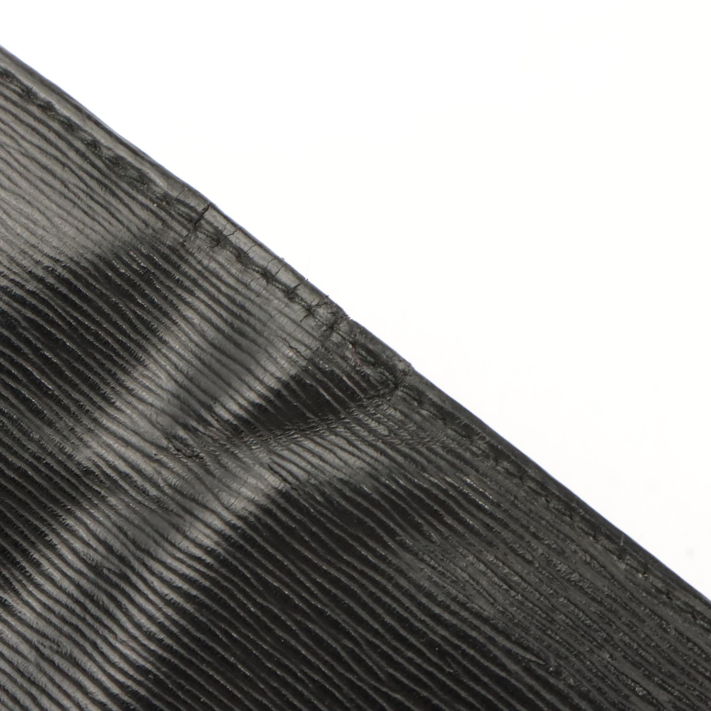 Prada Tri-Fold Compact Wallet in Black Textured Leather