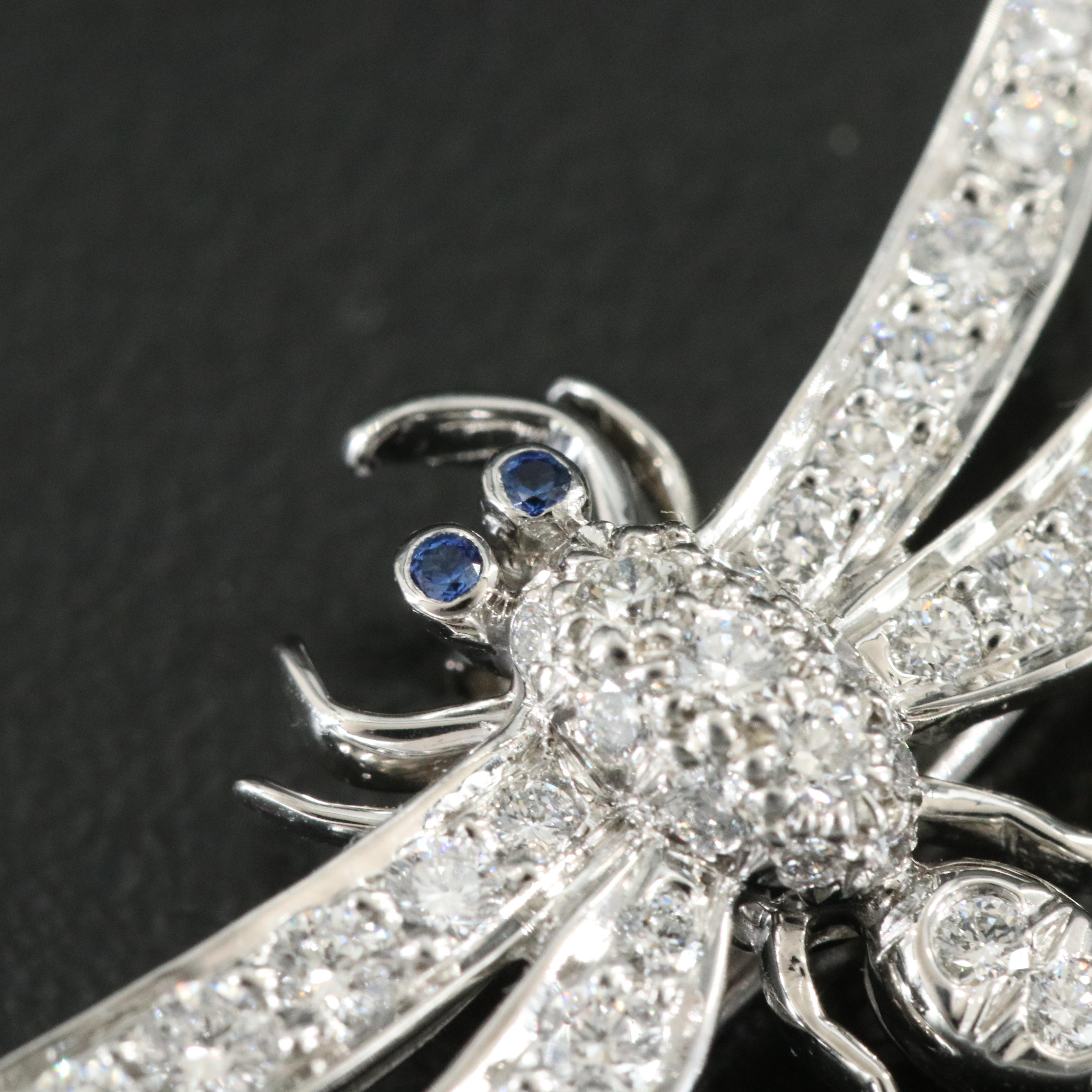 Tiffany & Co. Enchant Platinum 0.56 CTW Diamond Dragonfly Brooch Pendant