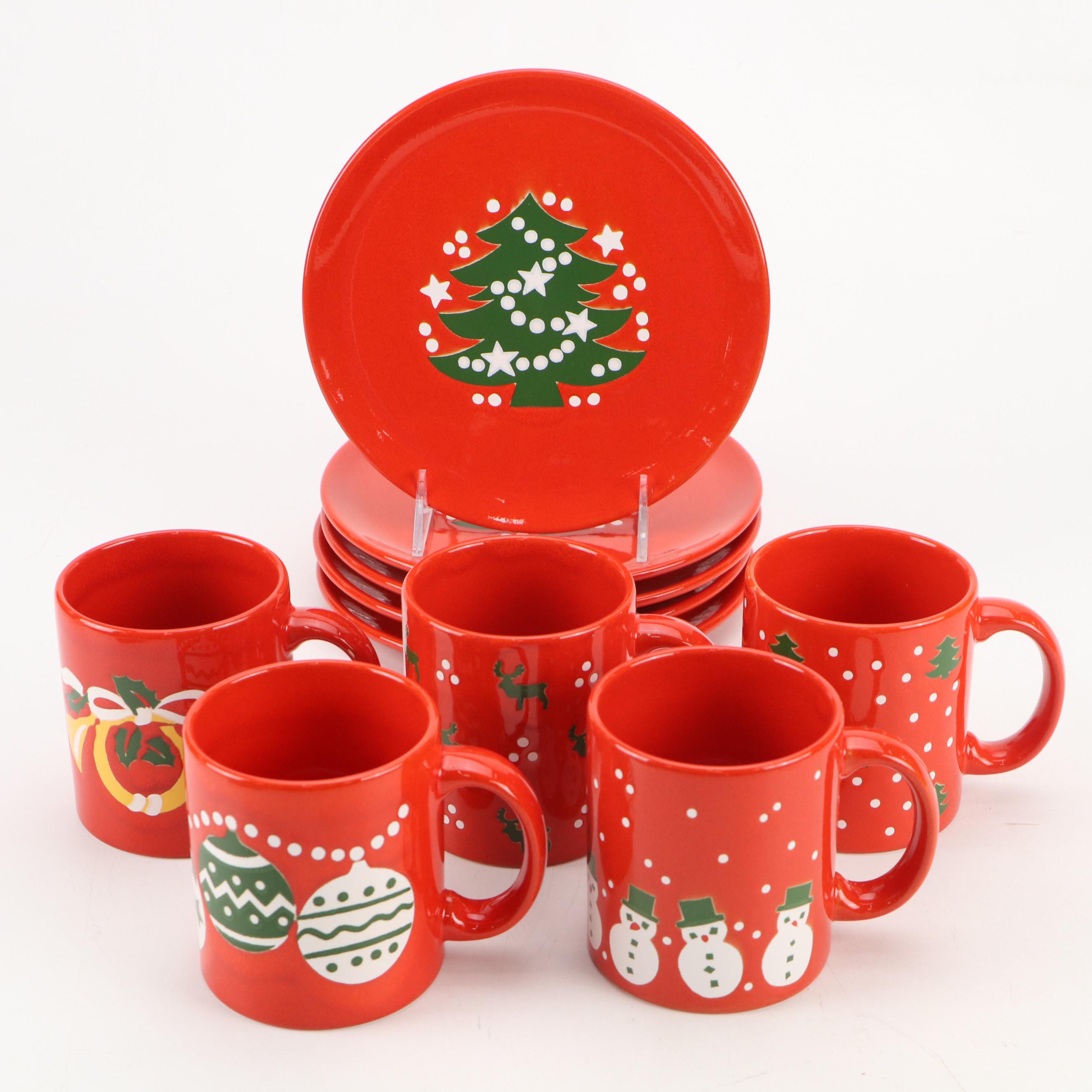 Waechtersbach Christmas Ceramic Mugs and Plates