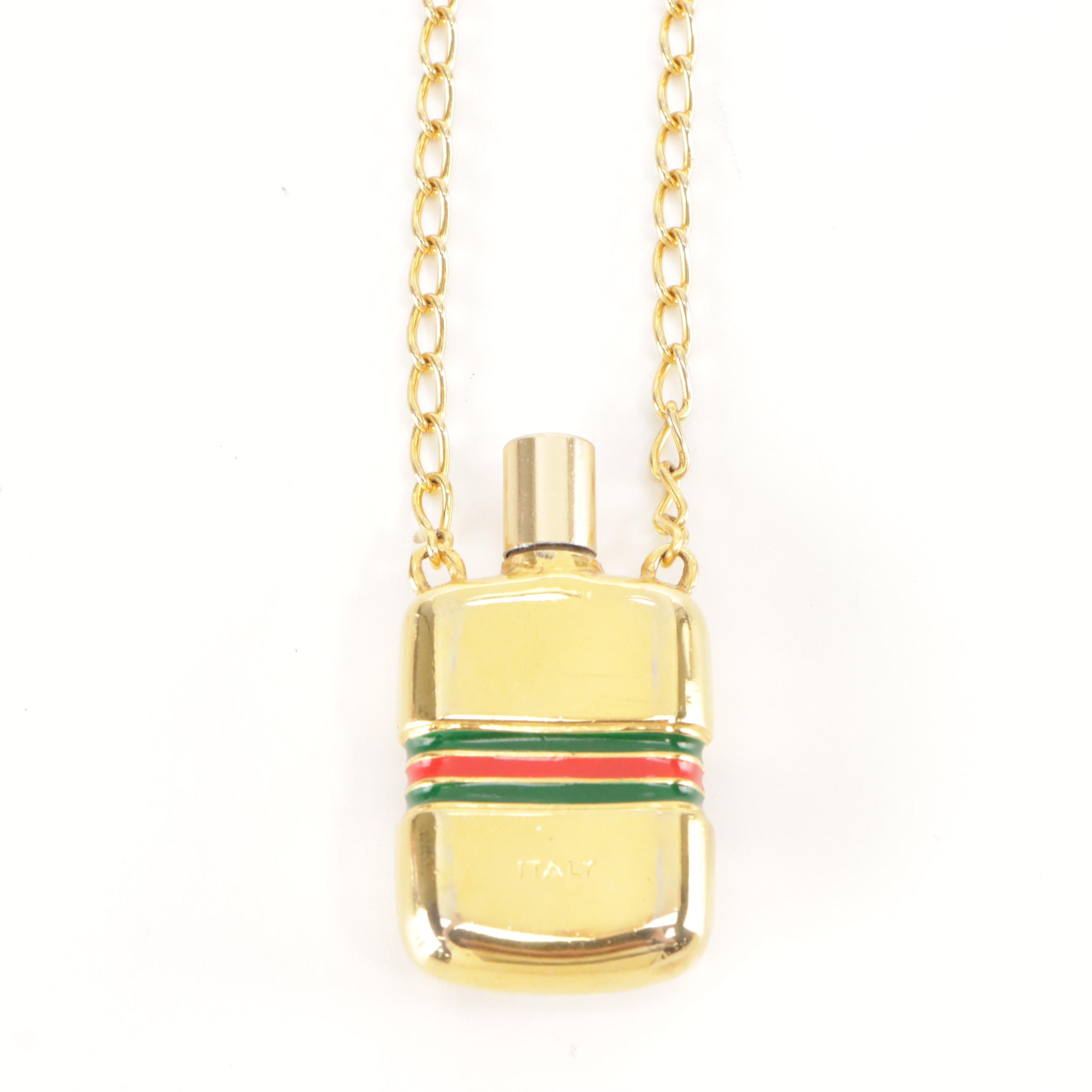 Gucci Sherry Line Perfume Bottle Pendant Necklace