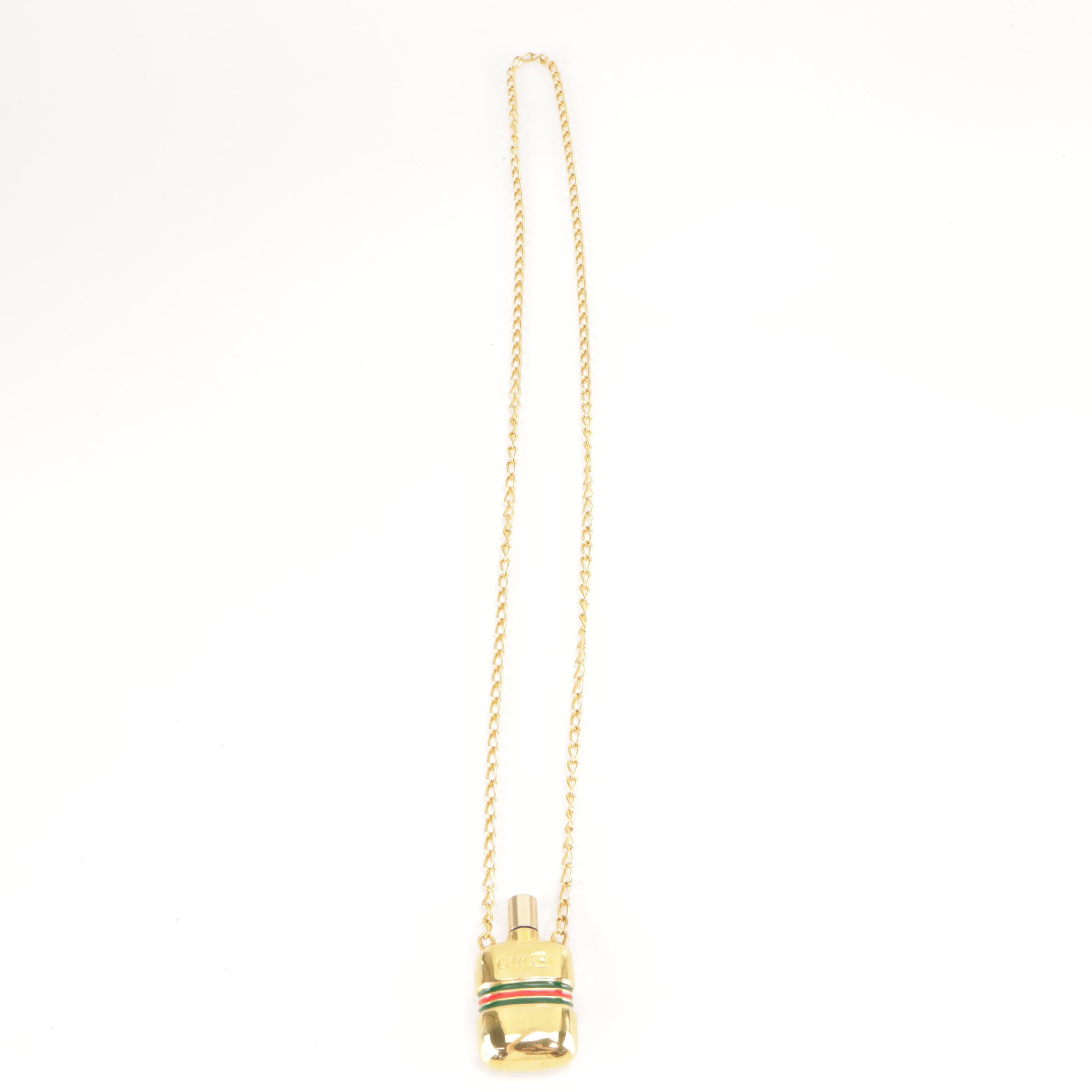 Gucci Sherry Line Perfume Bottle Pendant Necklace