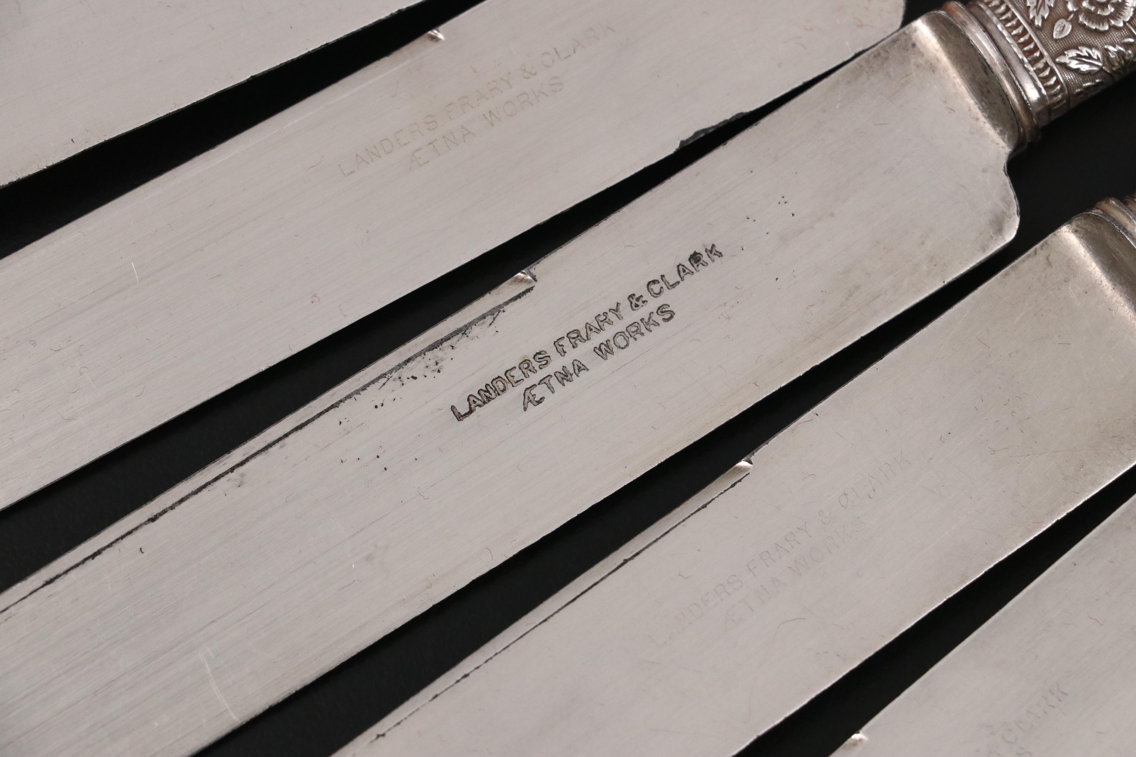 Lander, Frary, & Clark Sterling and Mother-of-Pearl Knives and Forks