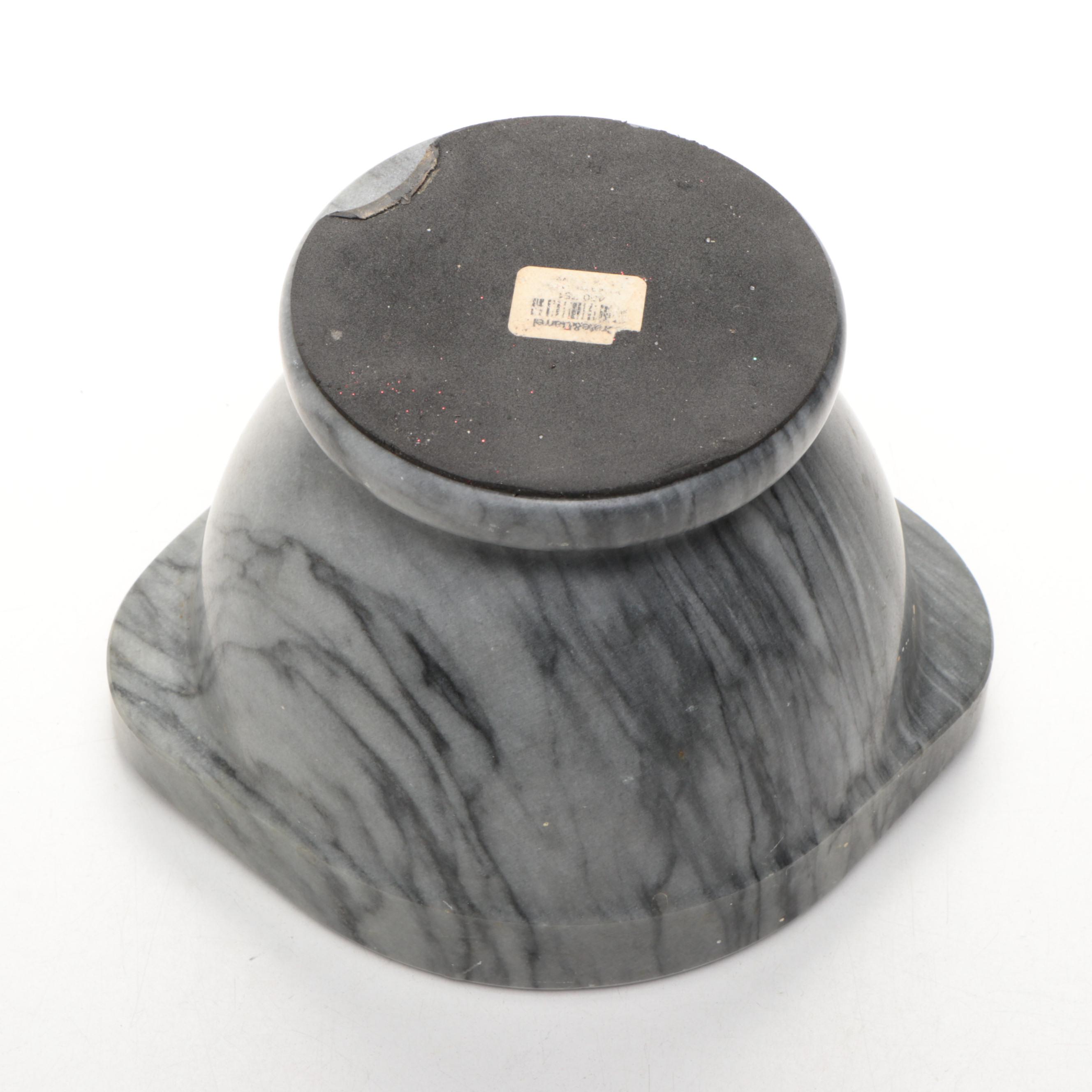 Crate & Barrel Marble Mortar and Pestle with Pair of Ceramic Mortar and Pestles