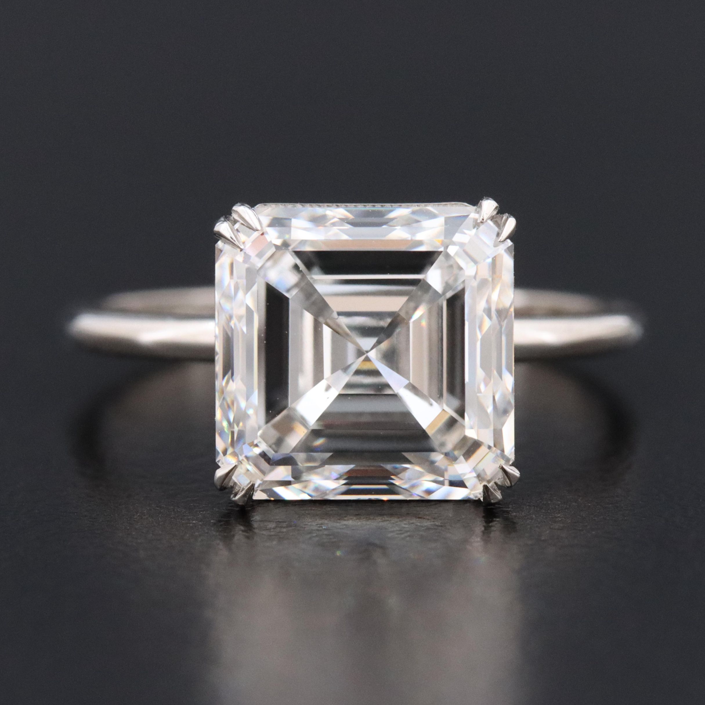 Platinum 5.29 CT Lab Grown Diamond Solitaire Ring with IGI Report