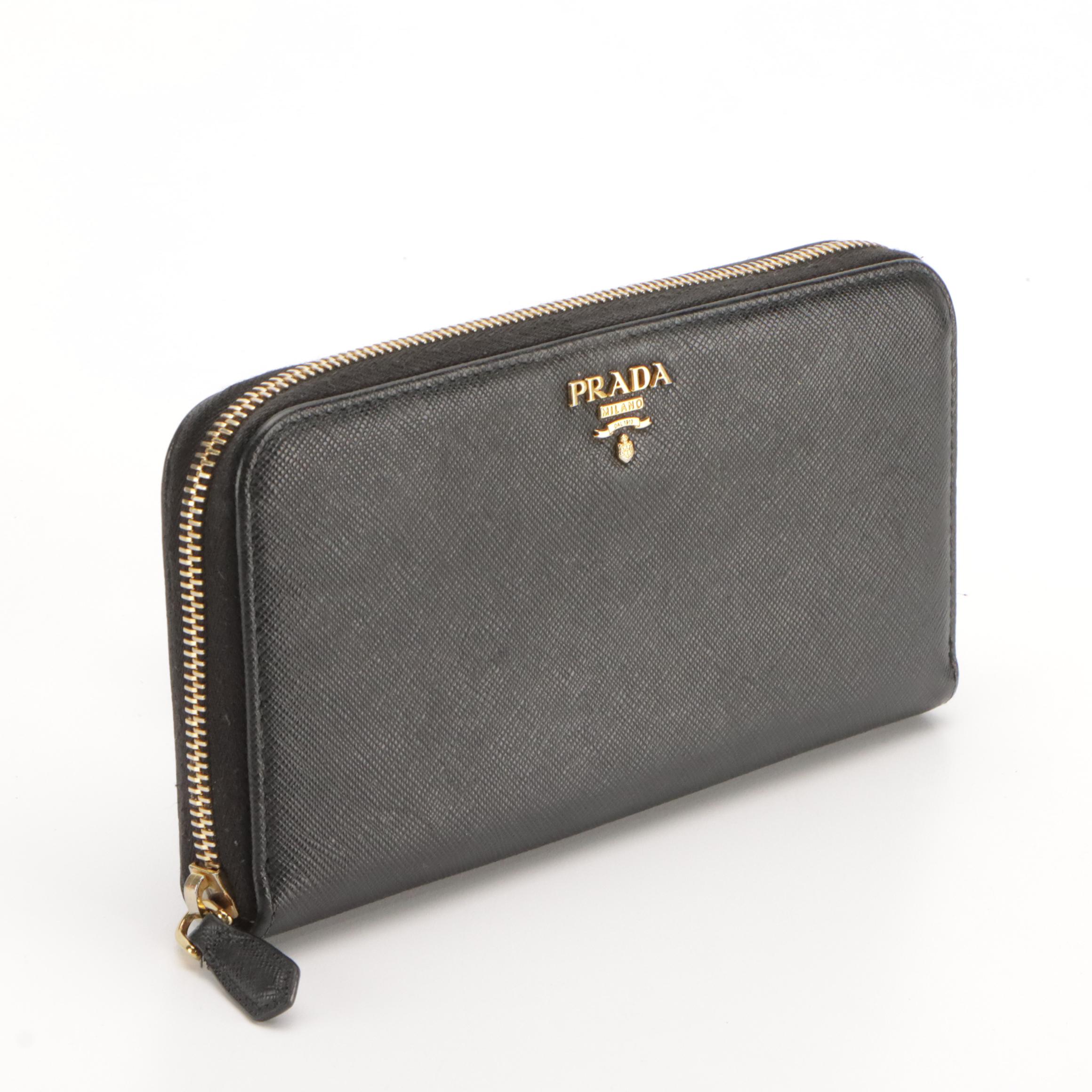 Prada Zip-Around Wallet in Saffiano Leather