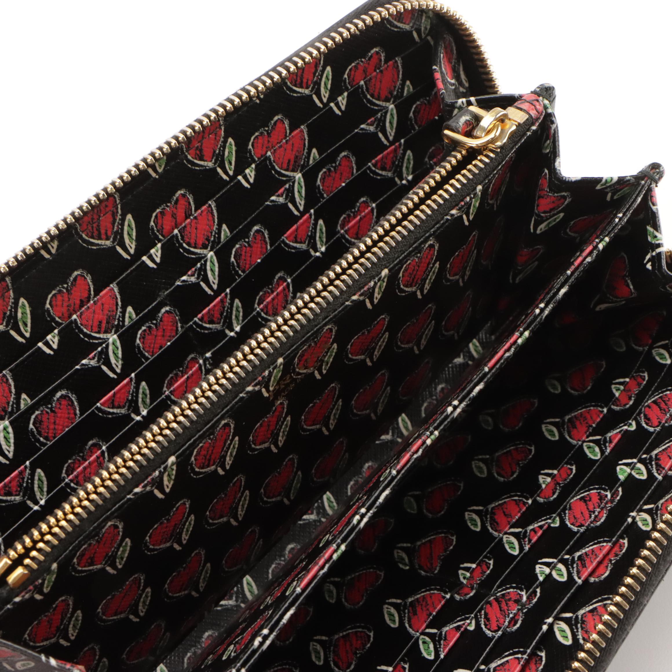 Prada Zip-Around Wallet in Saffiano Leather