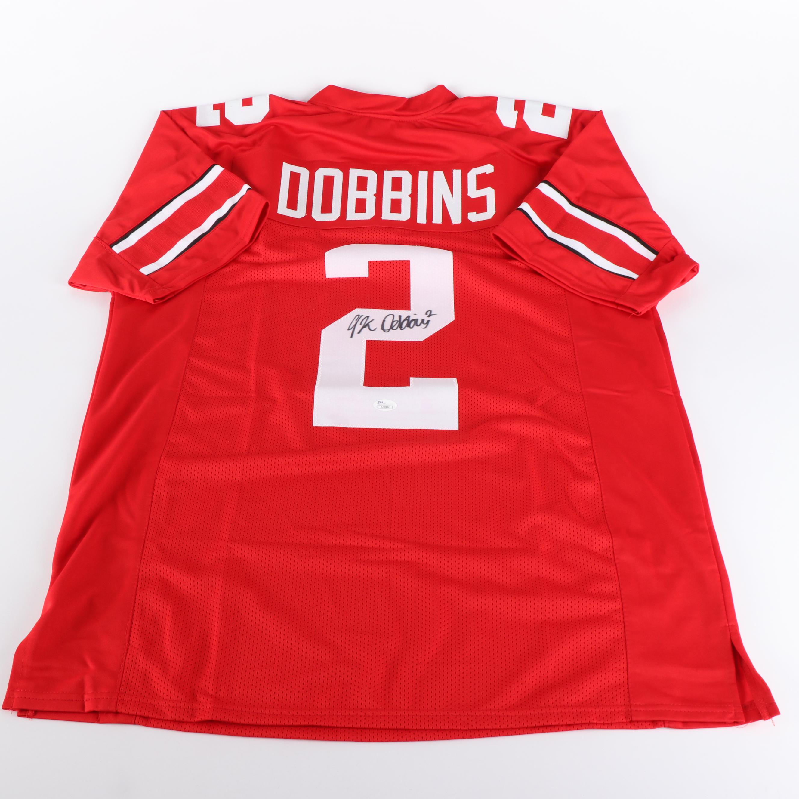 J.K. Dobbins and Dre'Mont Jones Signed Ohio State Buckeyes Football Jerseys
