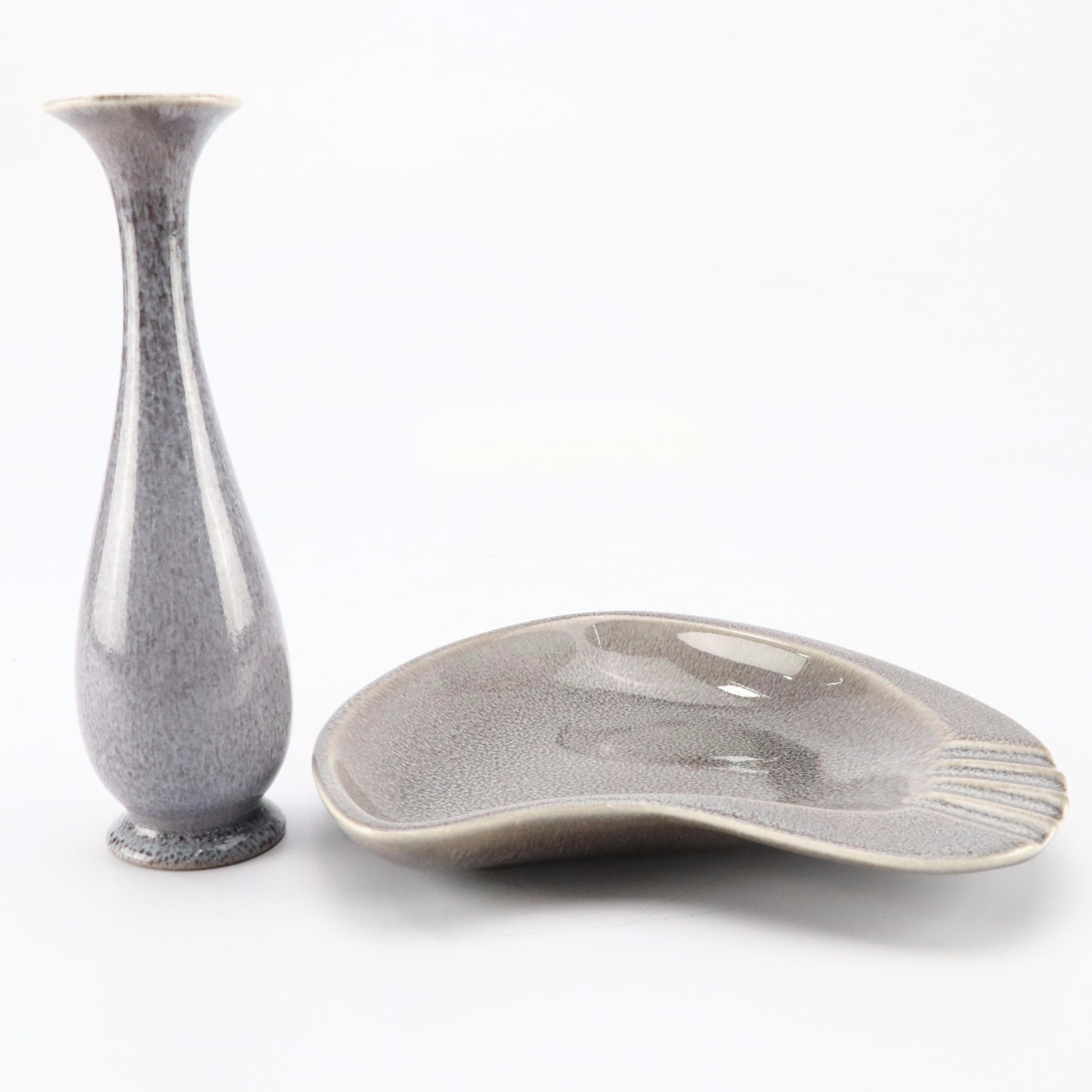Rookwood Pottery Mid Century Modern Style Molten Glaze Vase and Ashtray