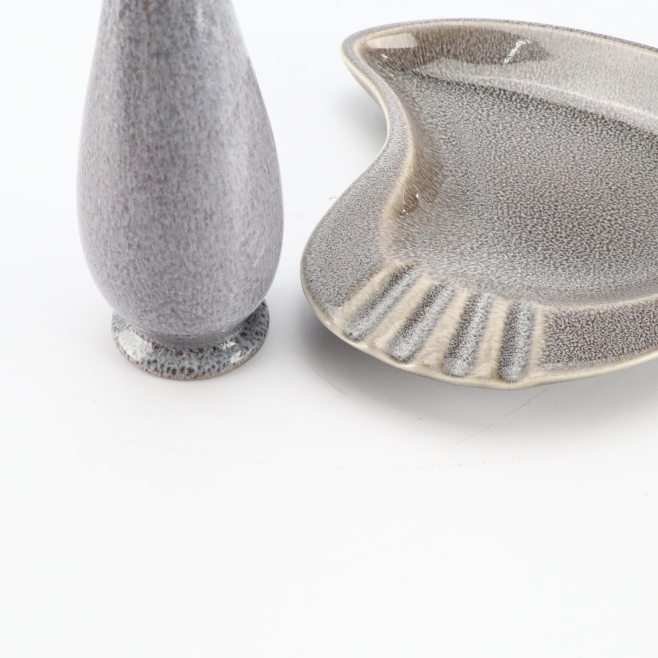 Rookwood Pottery Mid Century Modern Style Molten Glaze Vase and Ashtray