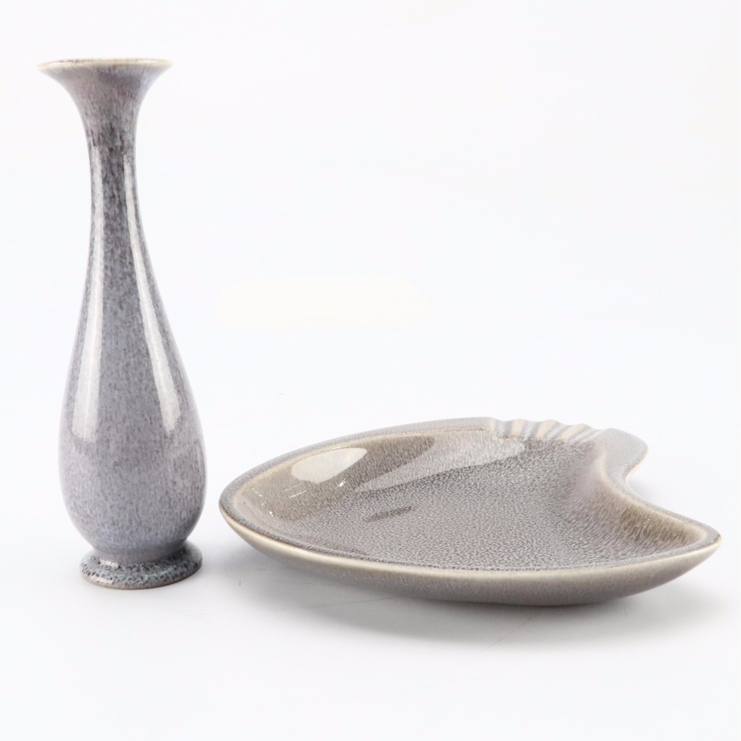 Rookwood Pottery Mid Century Modern Style Molten Glaze Vase and Ashtray