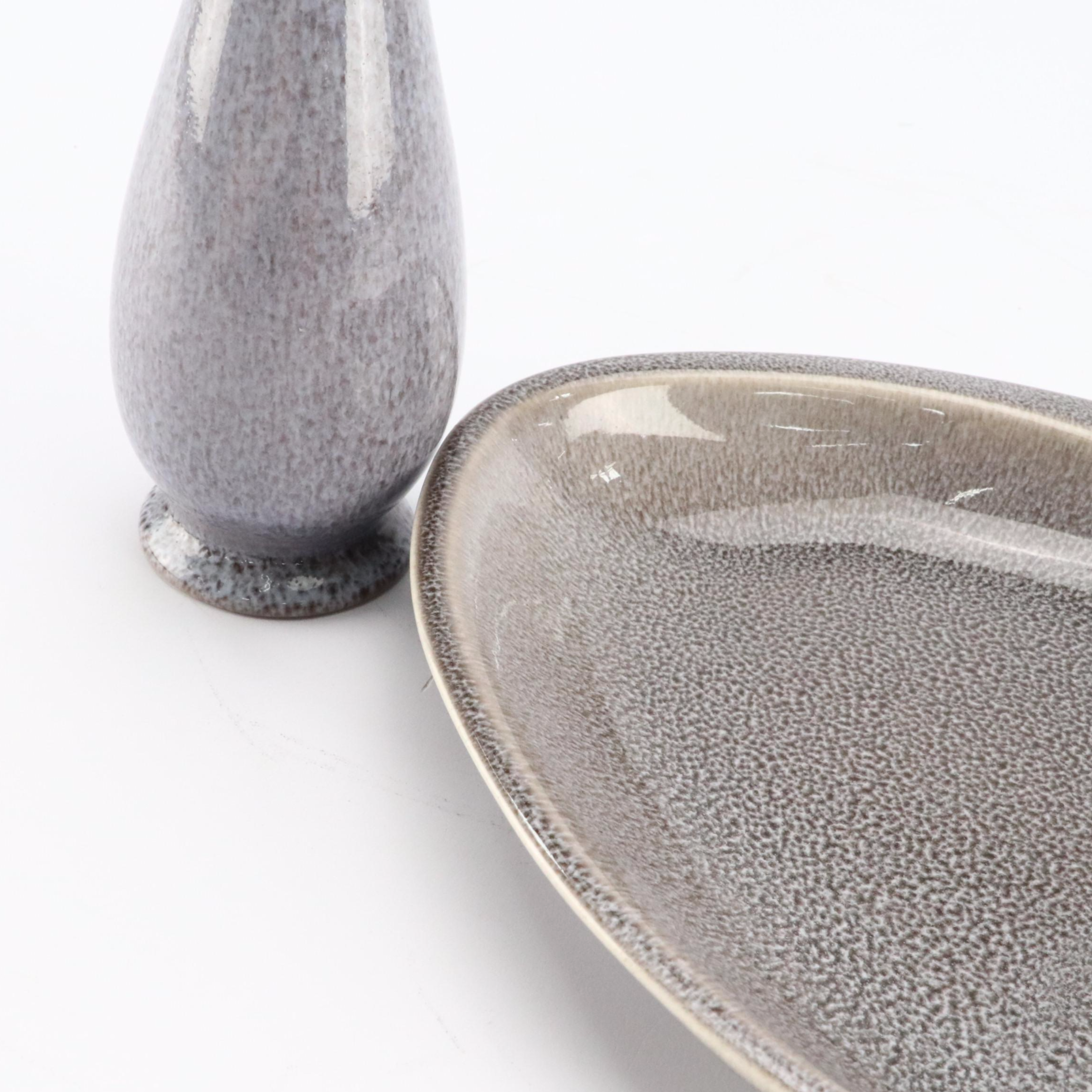 Rookwood Pottery Mid Century Modern Style Molten Glaze Vase and Ashtray