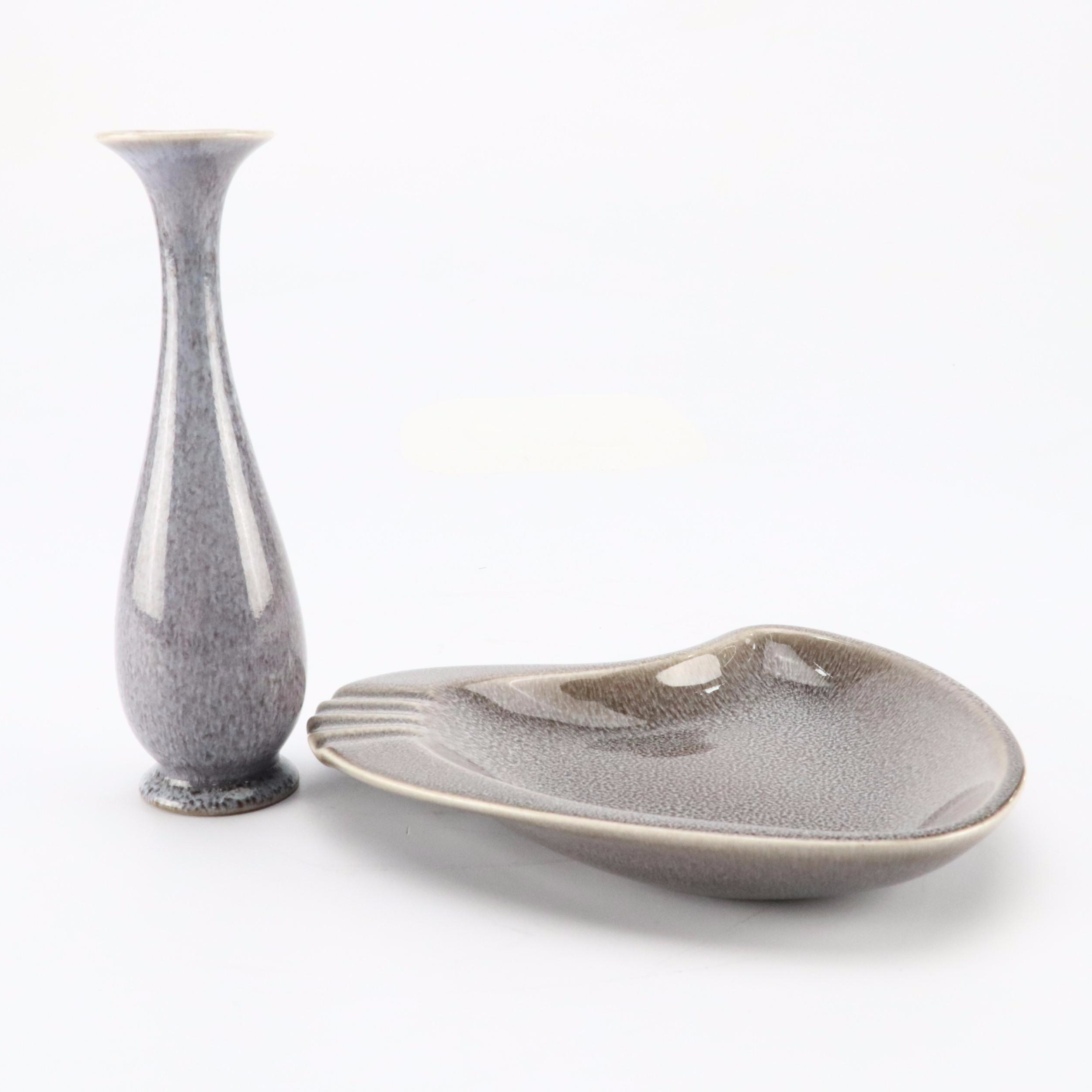 Rookwood Pottery Mid Century Modern Style Molten Glaze Vase and Ashtray