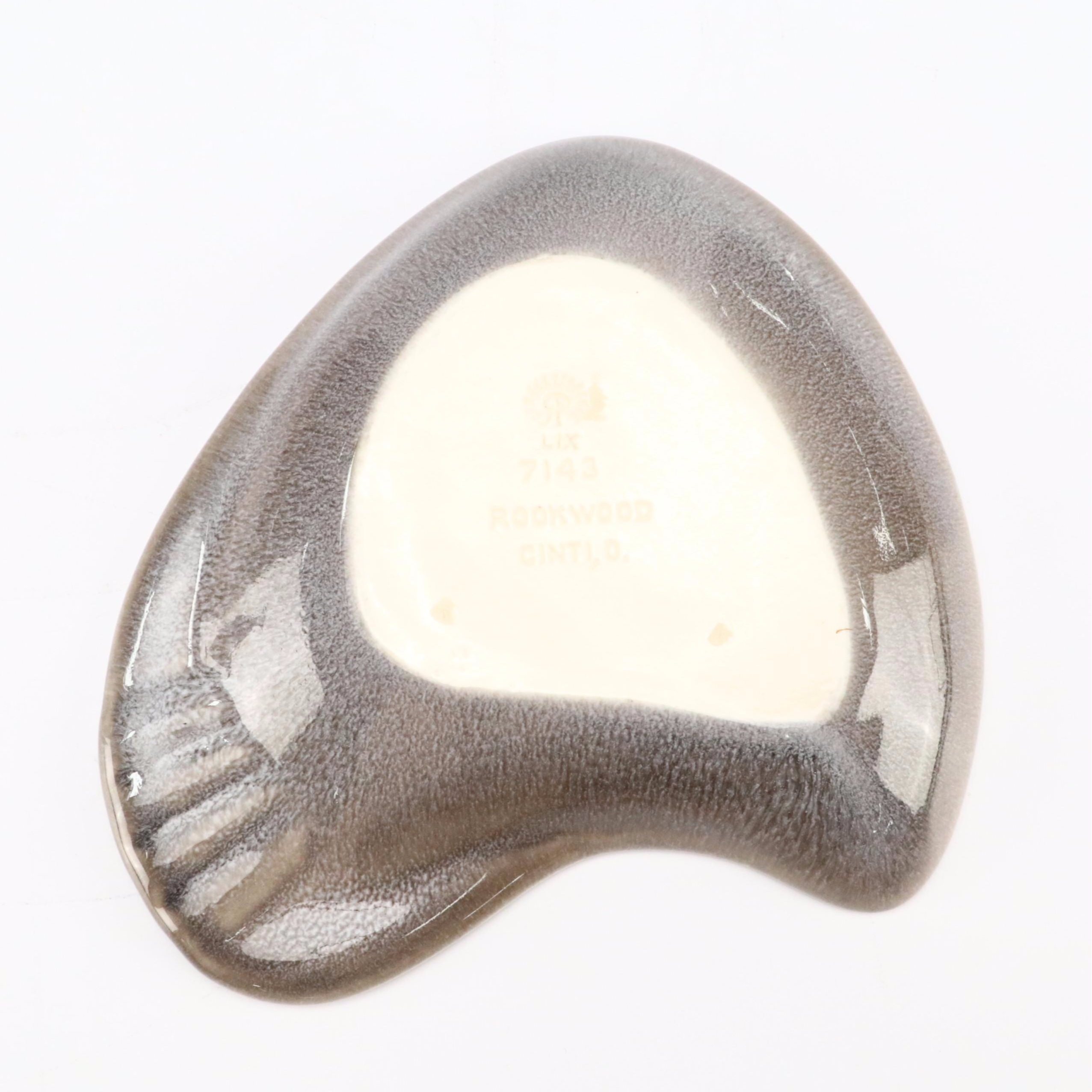 Rookwood Pottery Mid Century Modern Style Molten Glaze Vase and Ashtray