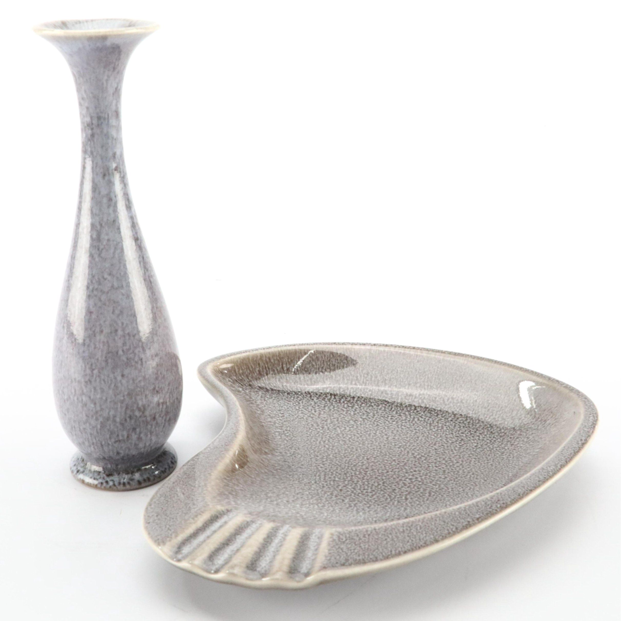 Rookwood Pottery Mid Century Modern Style Molten Glaze Vase and Ashtray