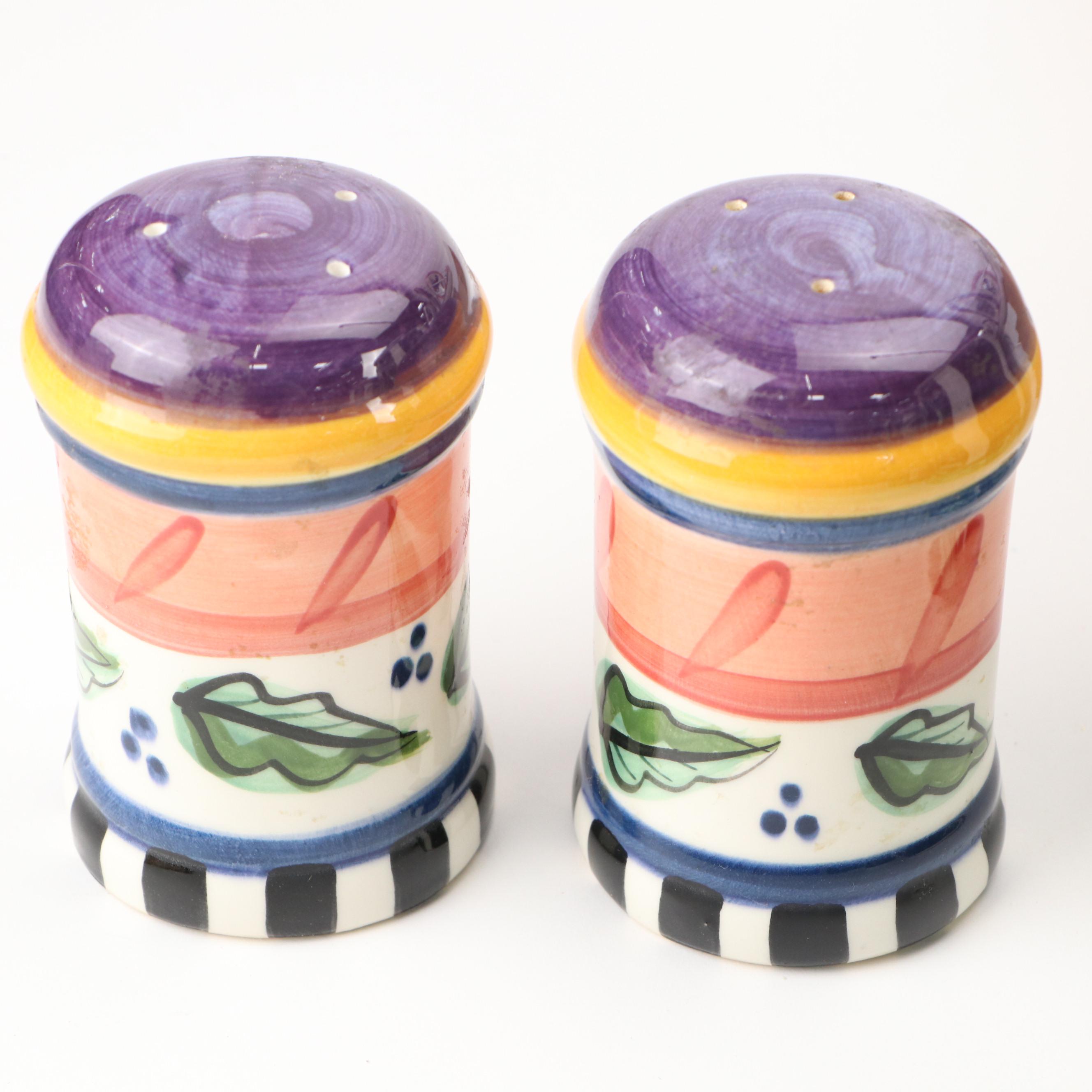 Vicki Carroll Hand-Painted Ceramic Canisters and Table Accessories