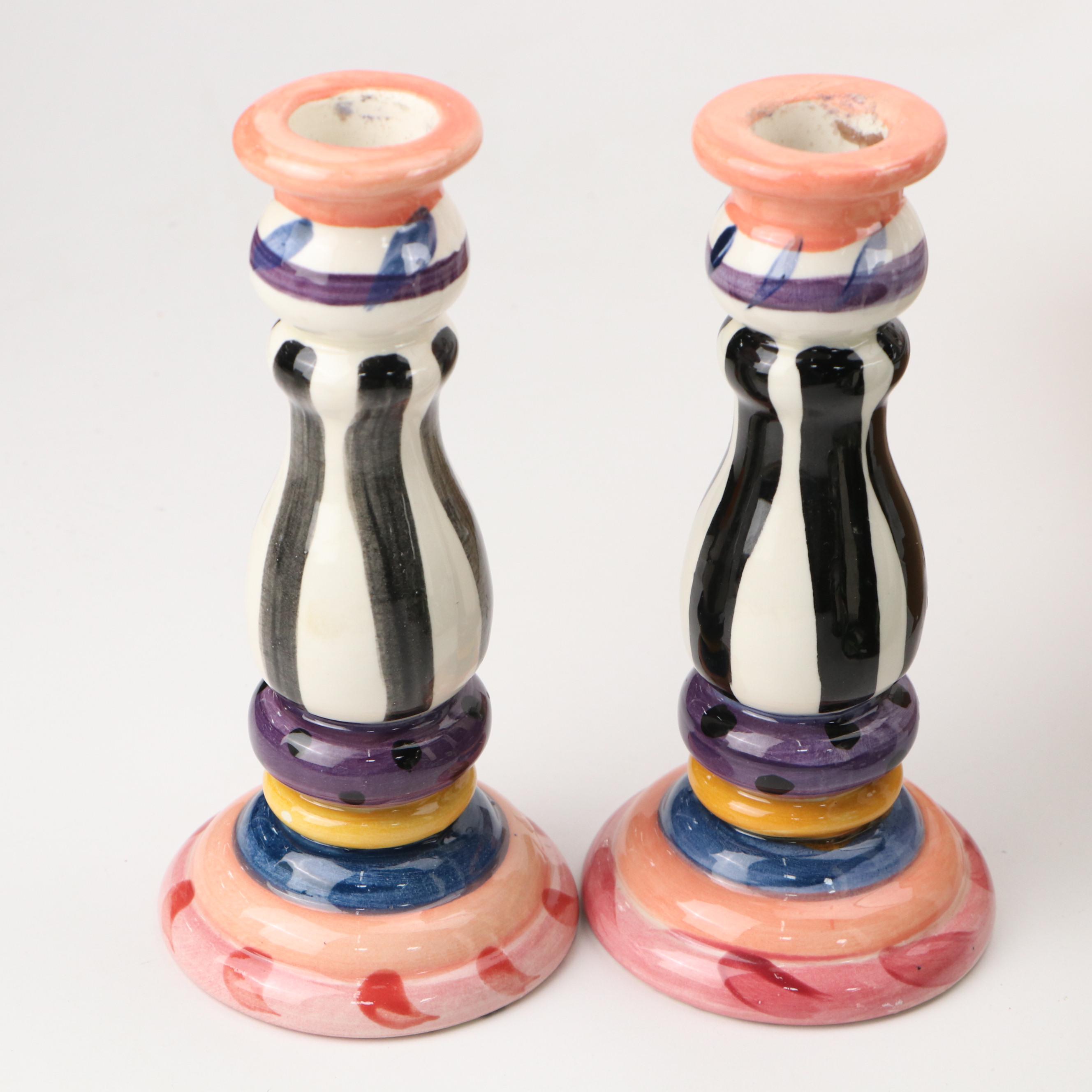 Vicki Carroll Hand-Painted Ceramic Canisters and Table Accessories