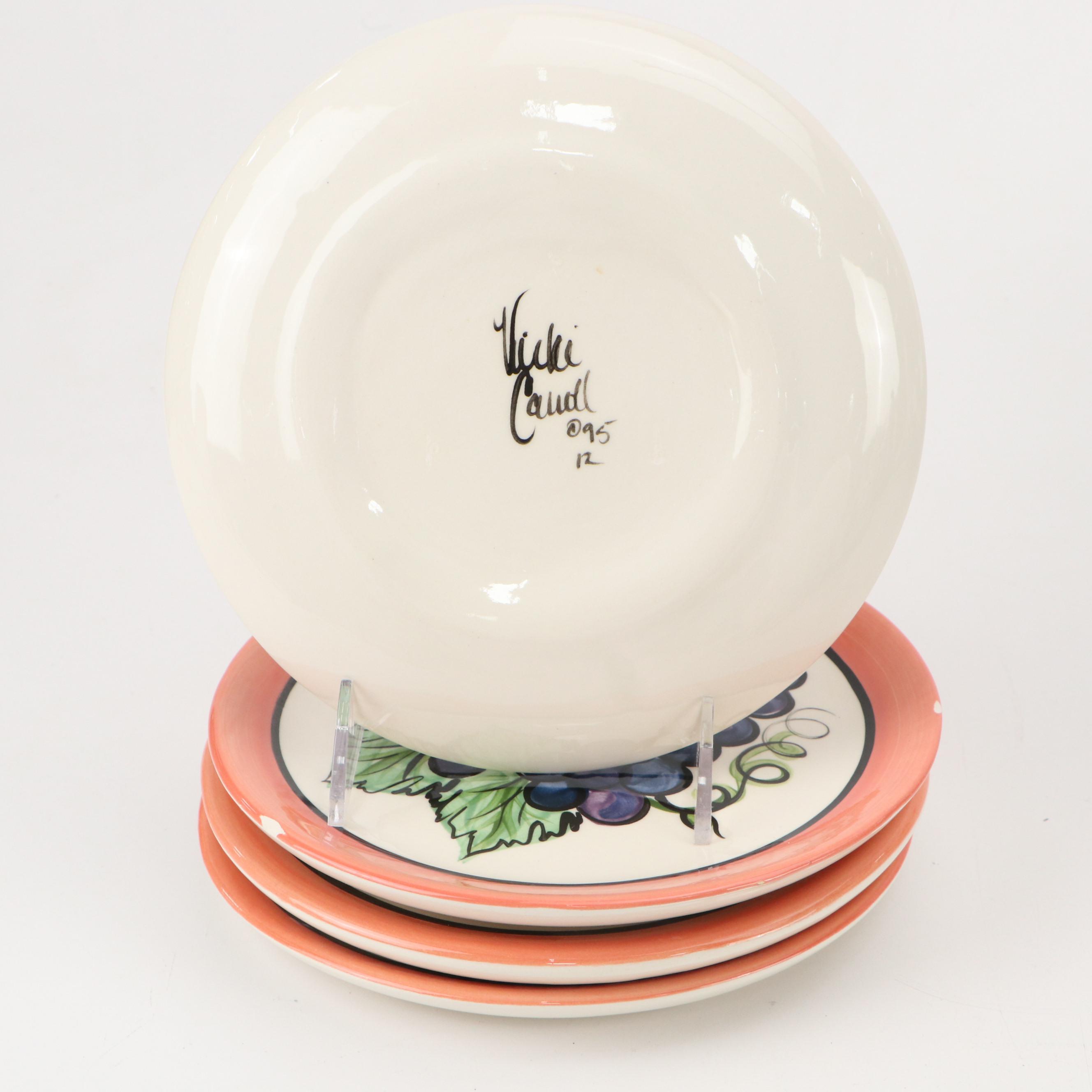 Vicki Carroll Hand-Painted Ceramic Canisters and Table Accessories