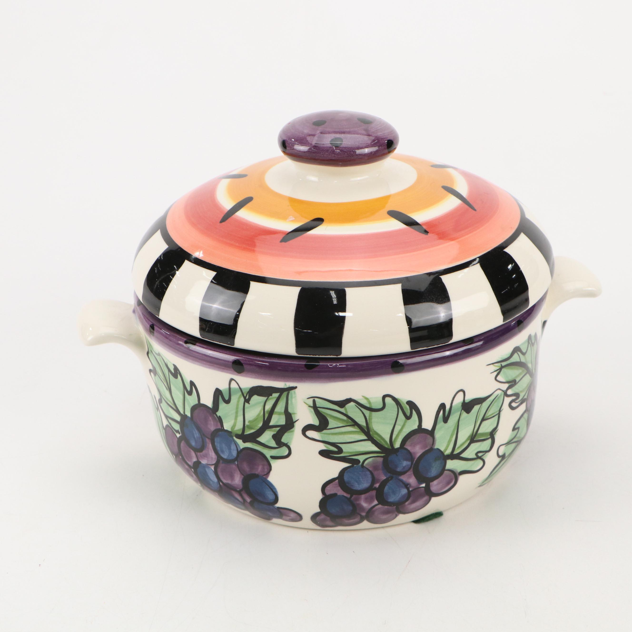 Vicki Carroll Hand-Painted Ceramic Canisters and Table Accessories