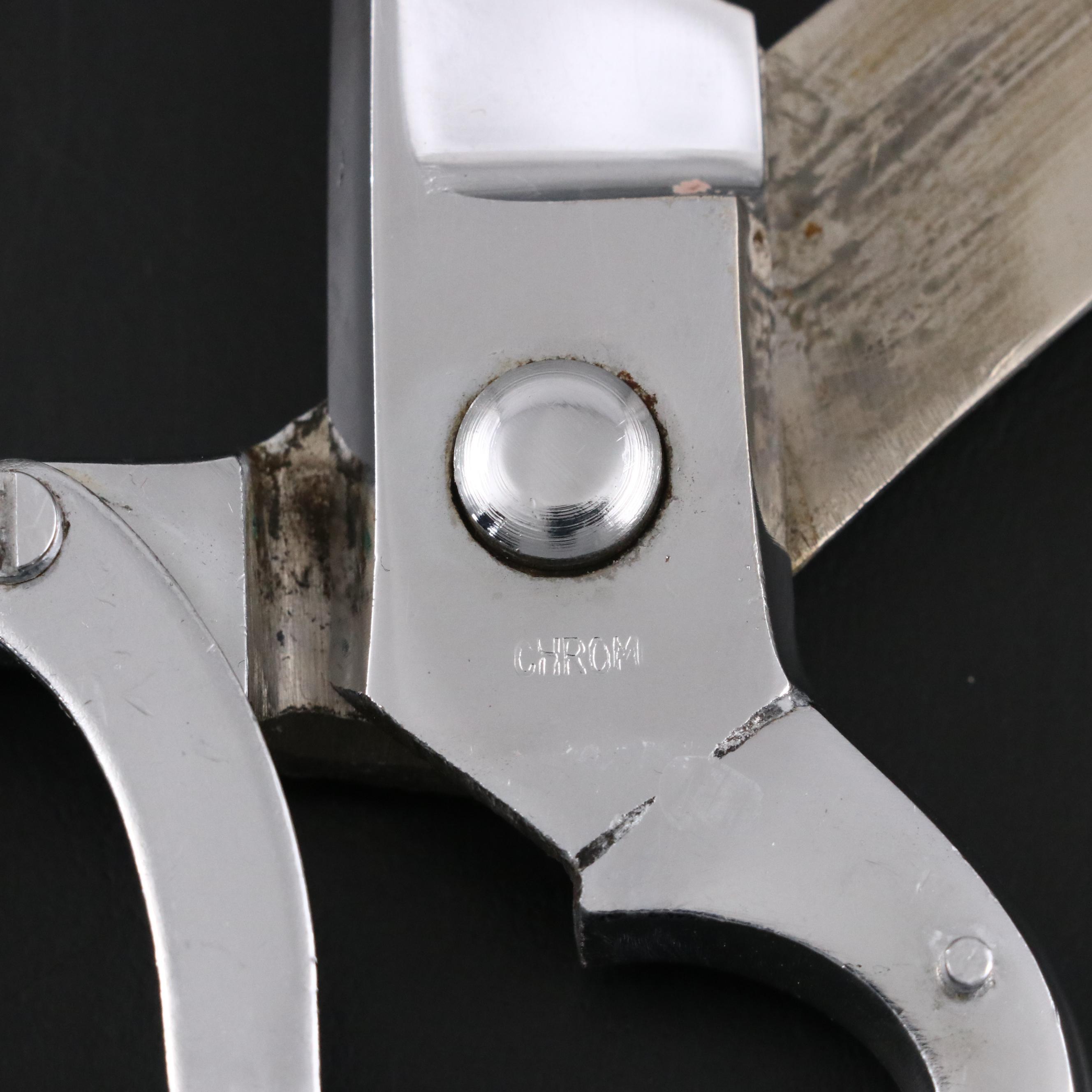 Caldwell Sterling Salt Cellars with Sterling Spoons and Crown Sterling Shears