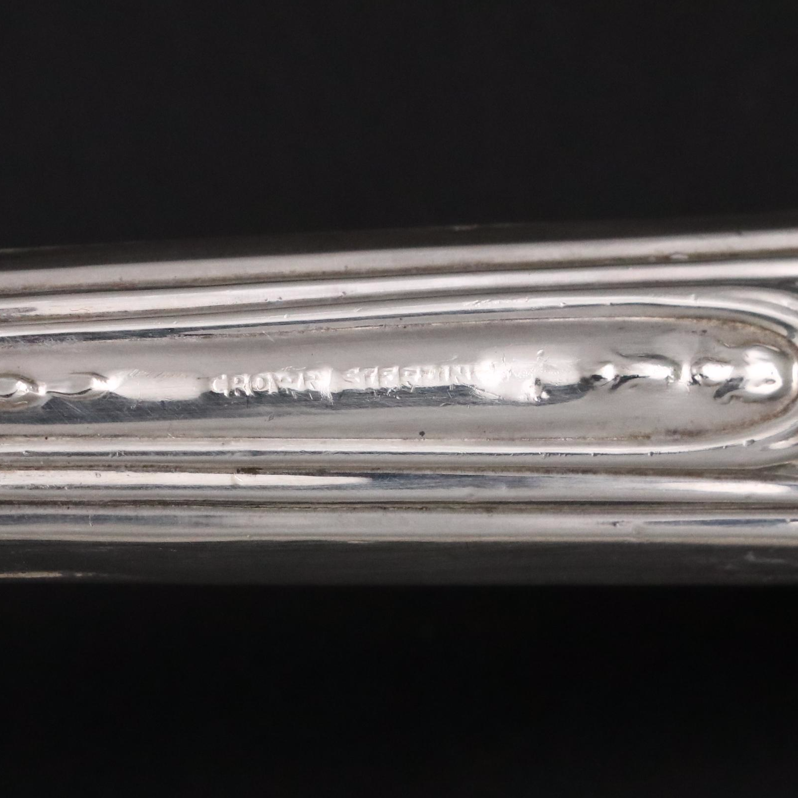 Caldwell Sterling Salt Cellars with Sterling Spoons and Crown Sterling Shears