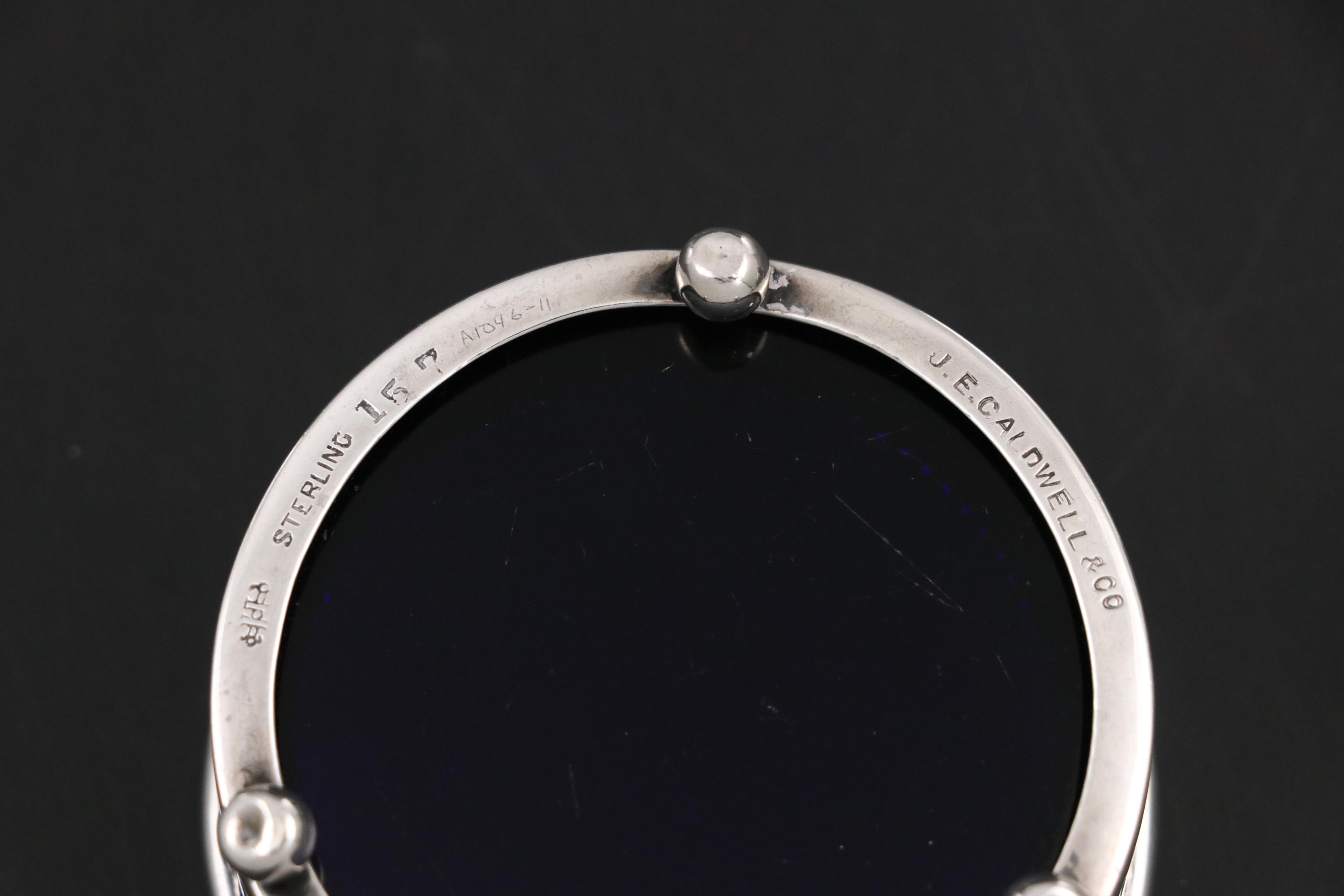 Caldwell Sterling Salt Cellars with Sterling Spoons and Crown Sterling Shears