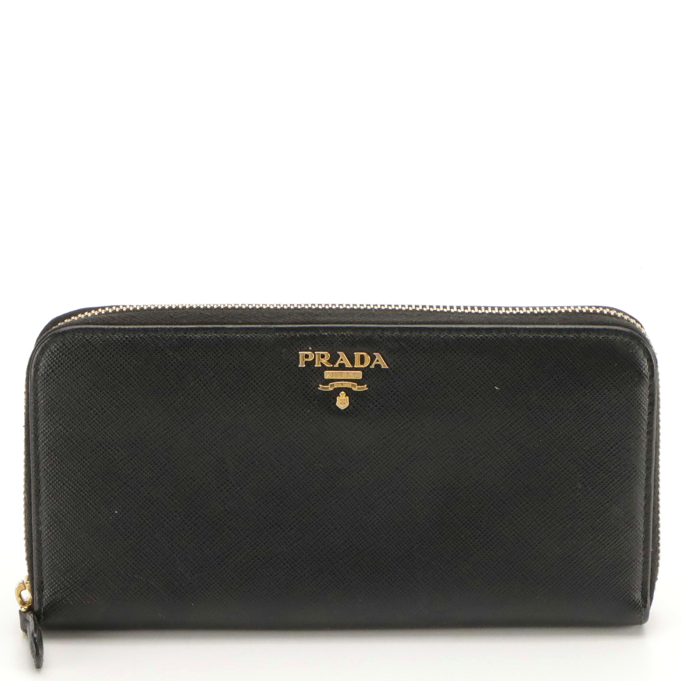 Prada Zip-Around Wallet in Saffiano Leather