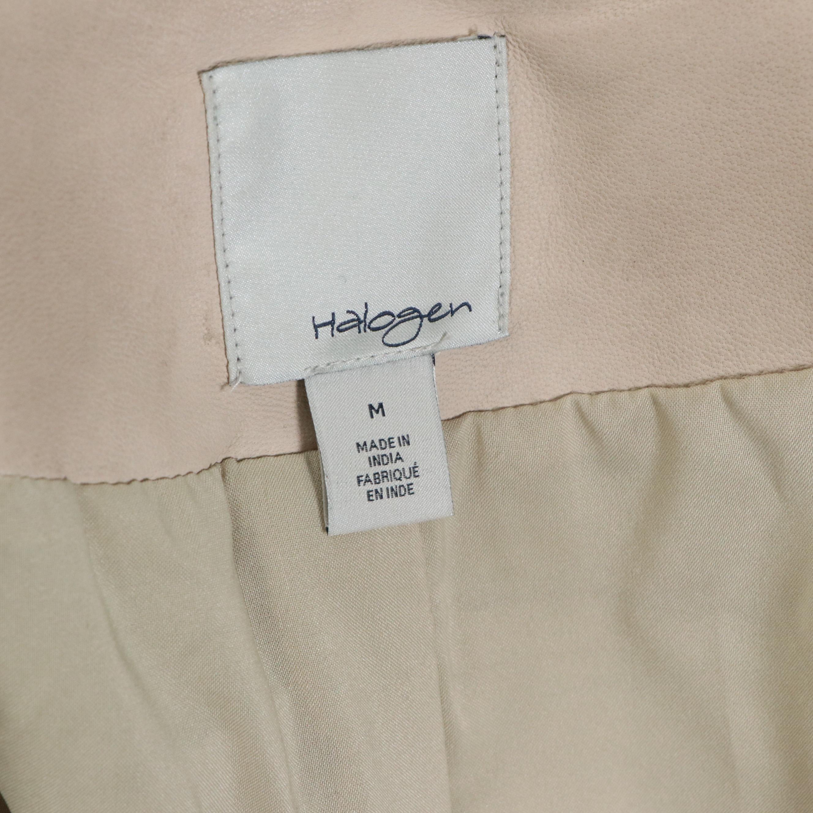 Halogen Leather Zip Jacket and Unmarked Knit Skirt with Matching Scarf